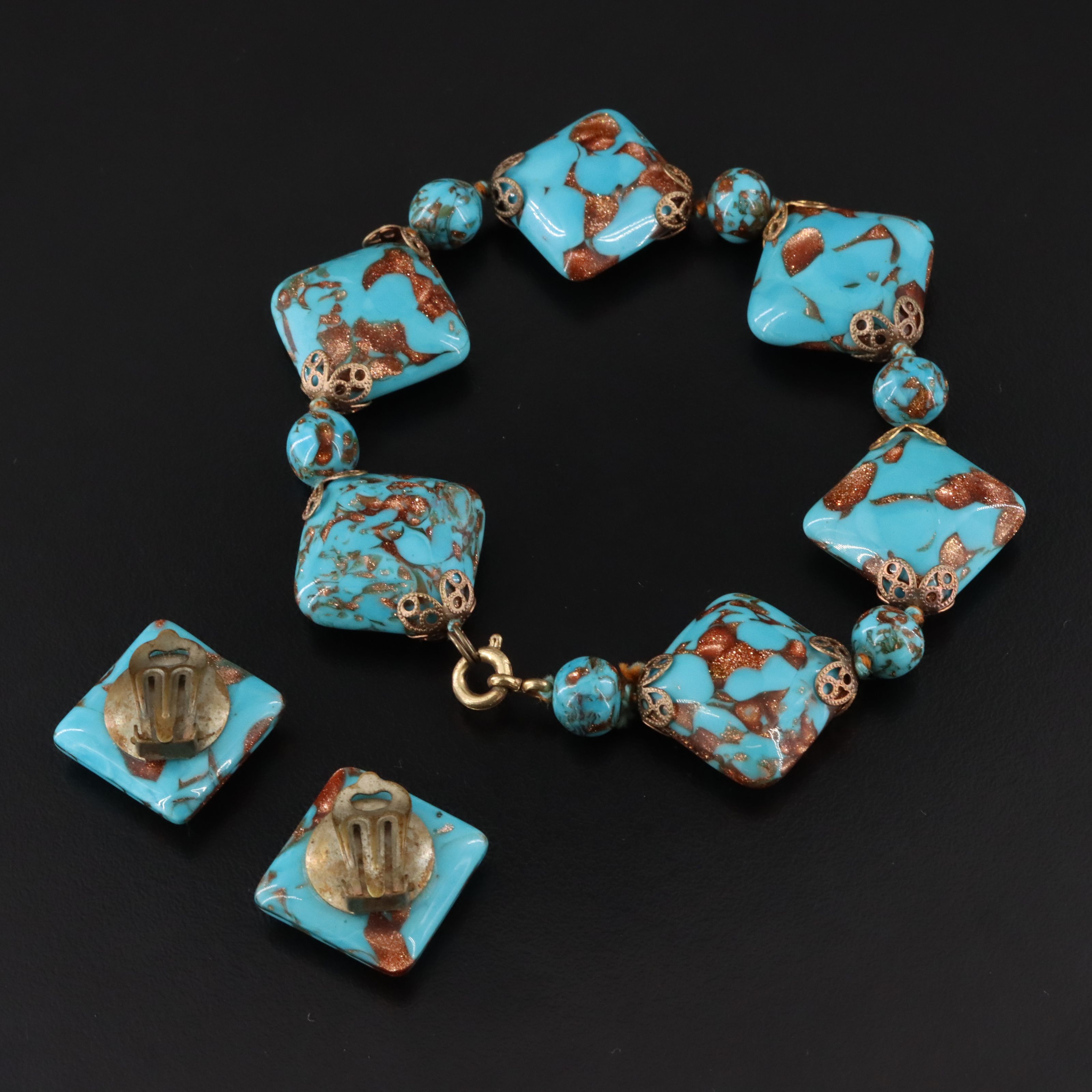 Vintage Art Glass Semi-Parure