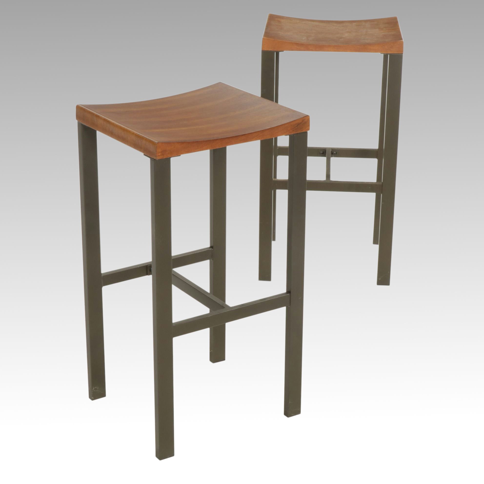 Pair of Coaster Metal Framed Barstools, 21st Century