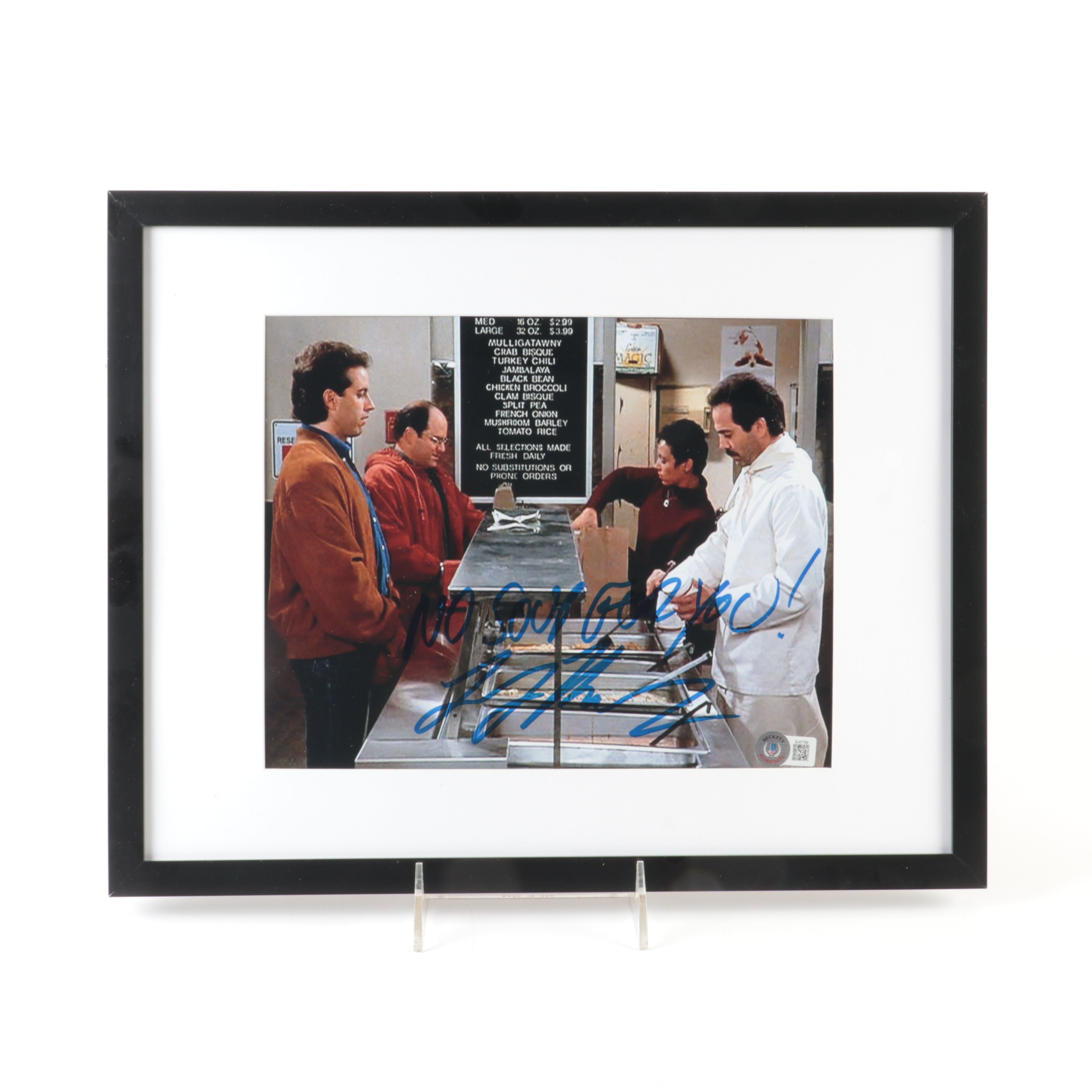 Larry Thomas Signed “No Soup For You!” Seinfeld Print in Matted Frame, Beckett