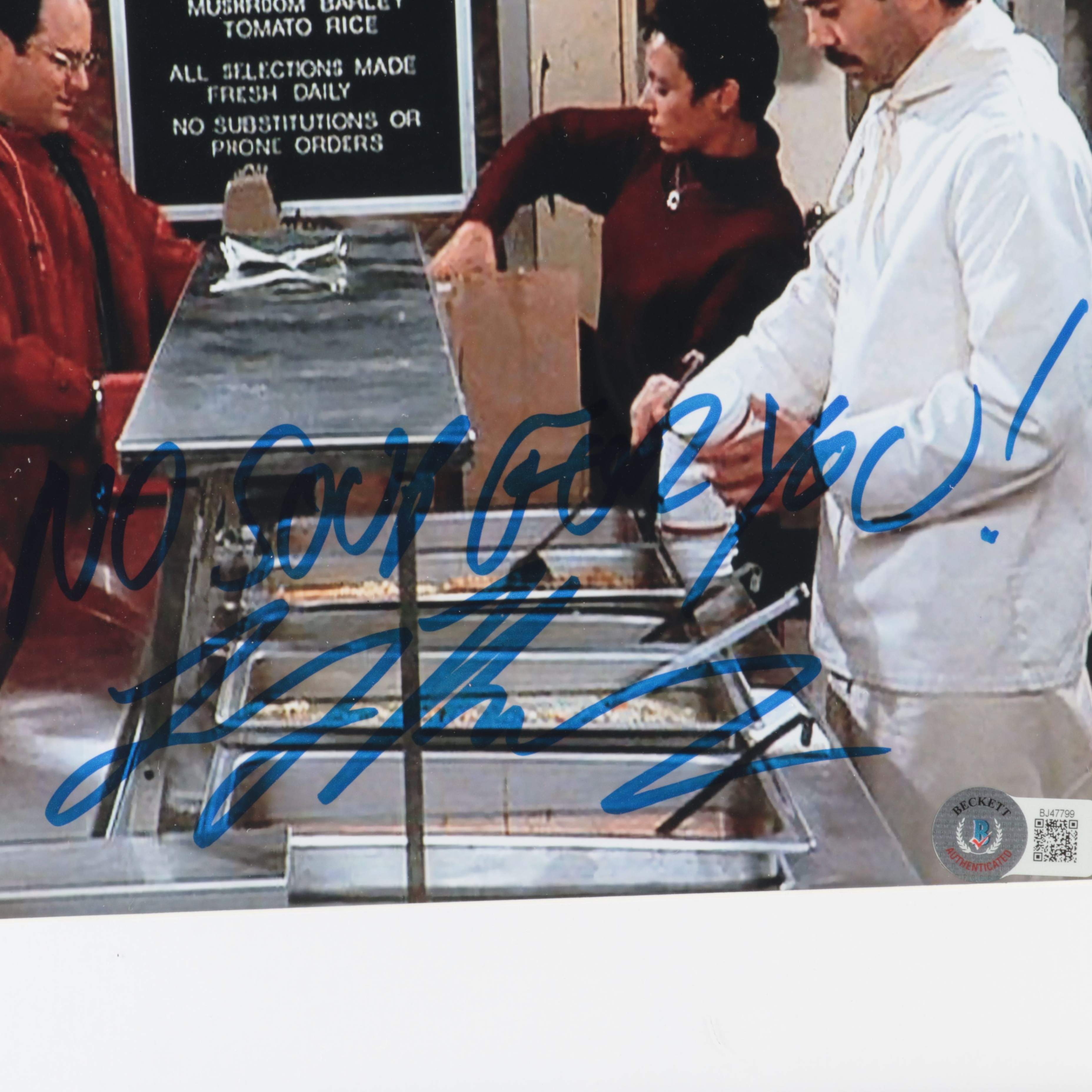 Larry Thomas Signed “No Soup For You!” Seinfeld Print in Matted Frame, Beckett