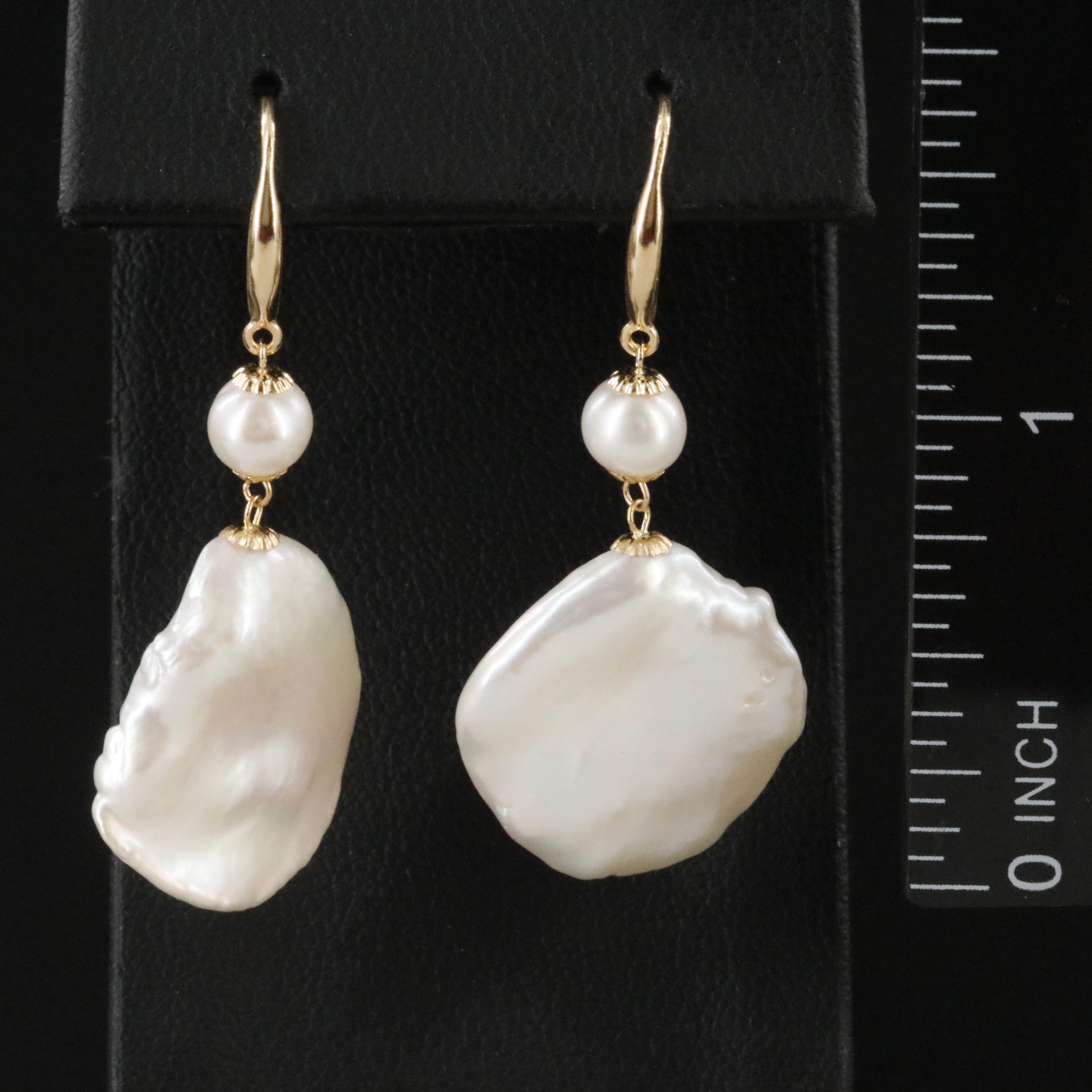 18K Pearl Drop Earrings
