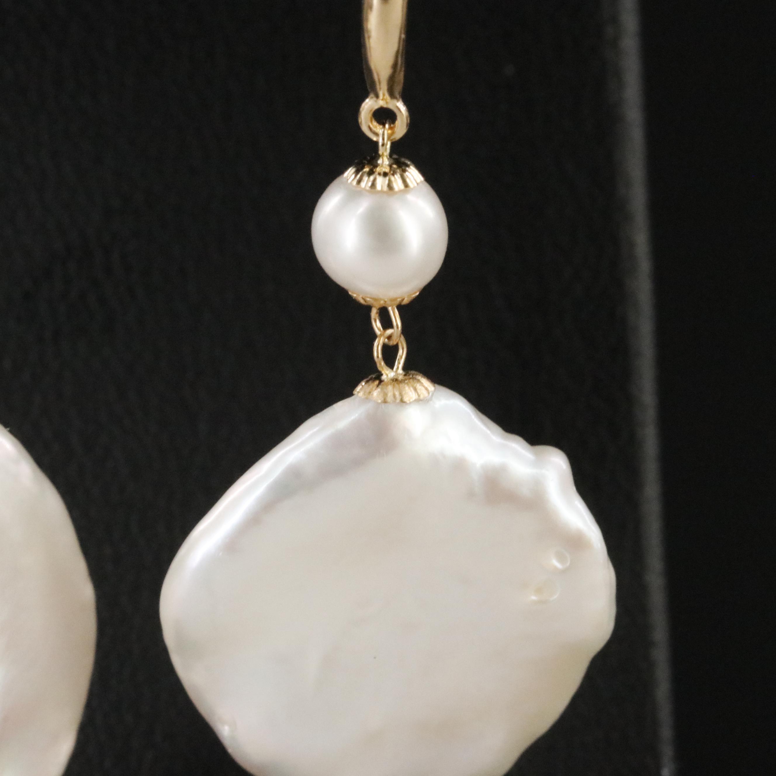 18K Pearl Drop Earrings