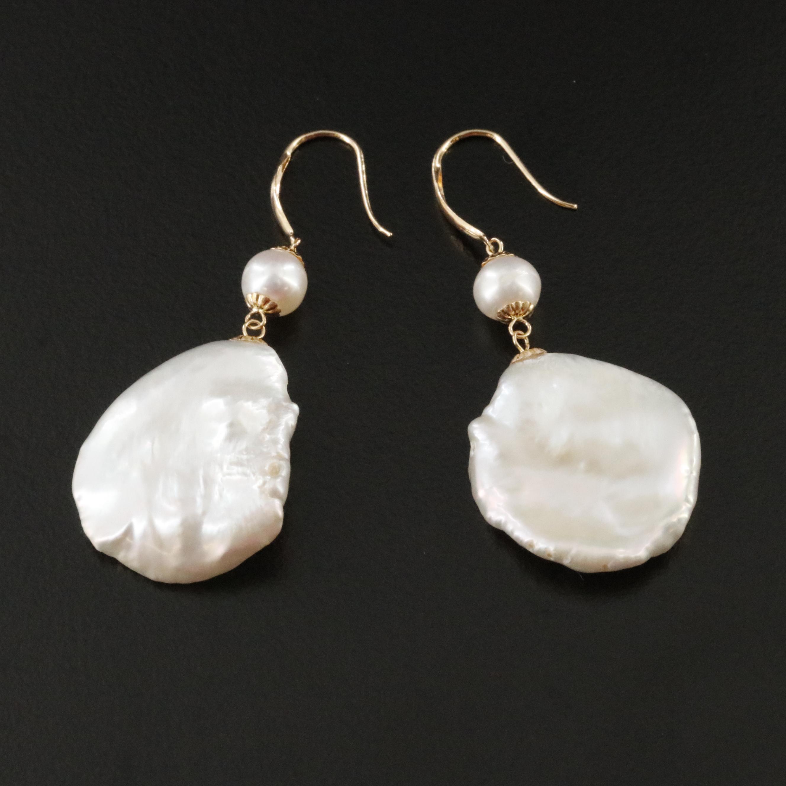 18K Pearl Drop Earrings