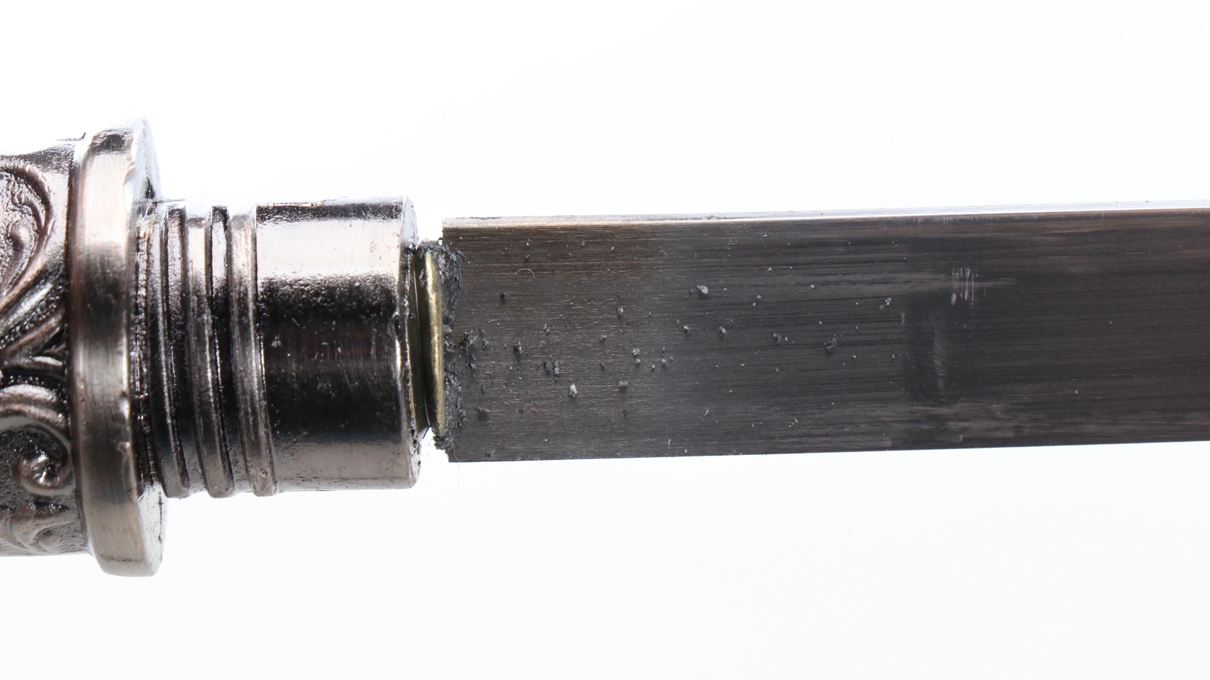 Victorian Style Silver Finish Knobbed Sword Cane