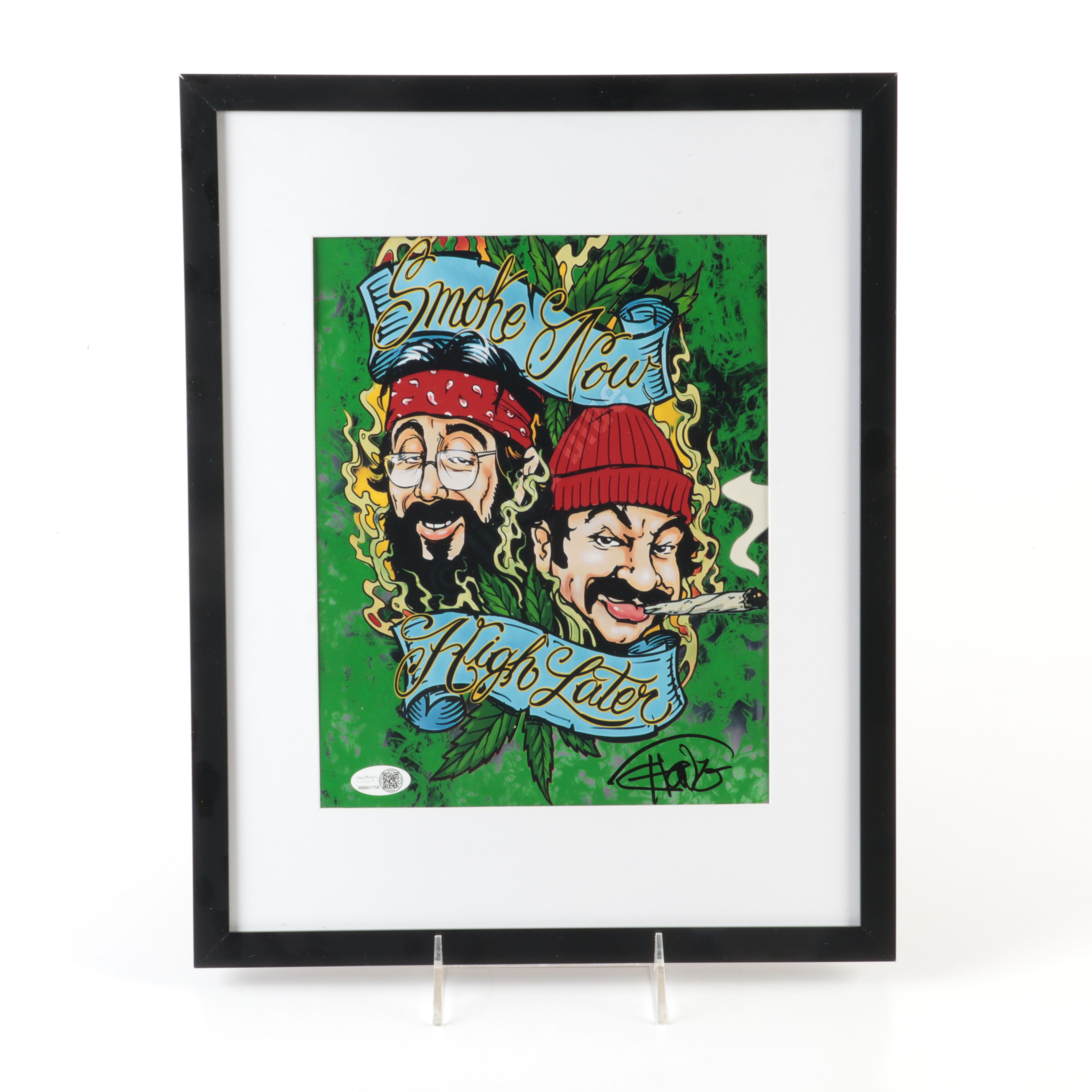 Tommy Chong Signed “Cheech and Chong” Print in Matted Frame, JSA