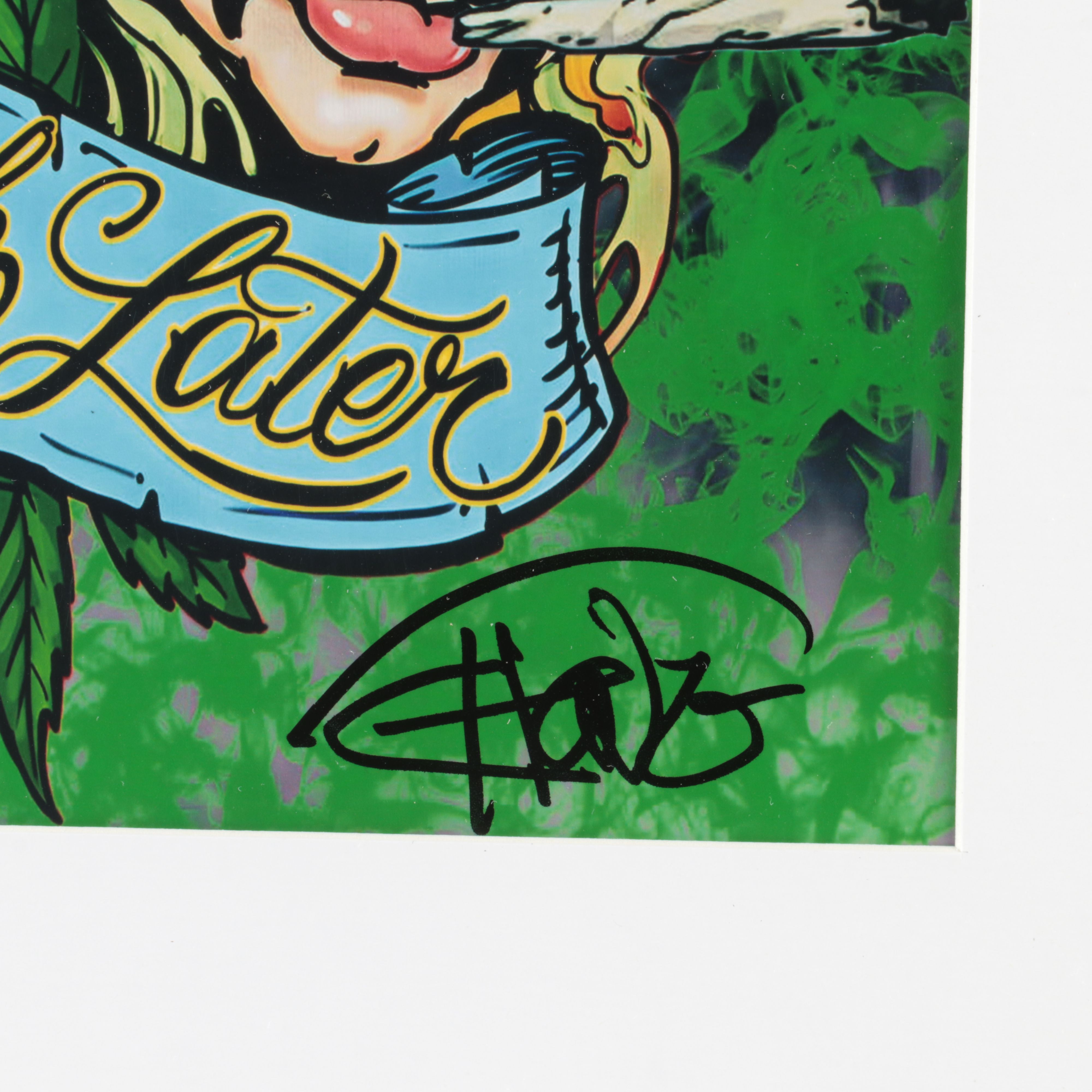 Tommy Chong Signed “Cheech and Chong” Print in Matted Frame, JSA