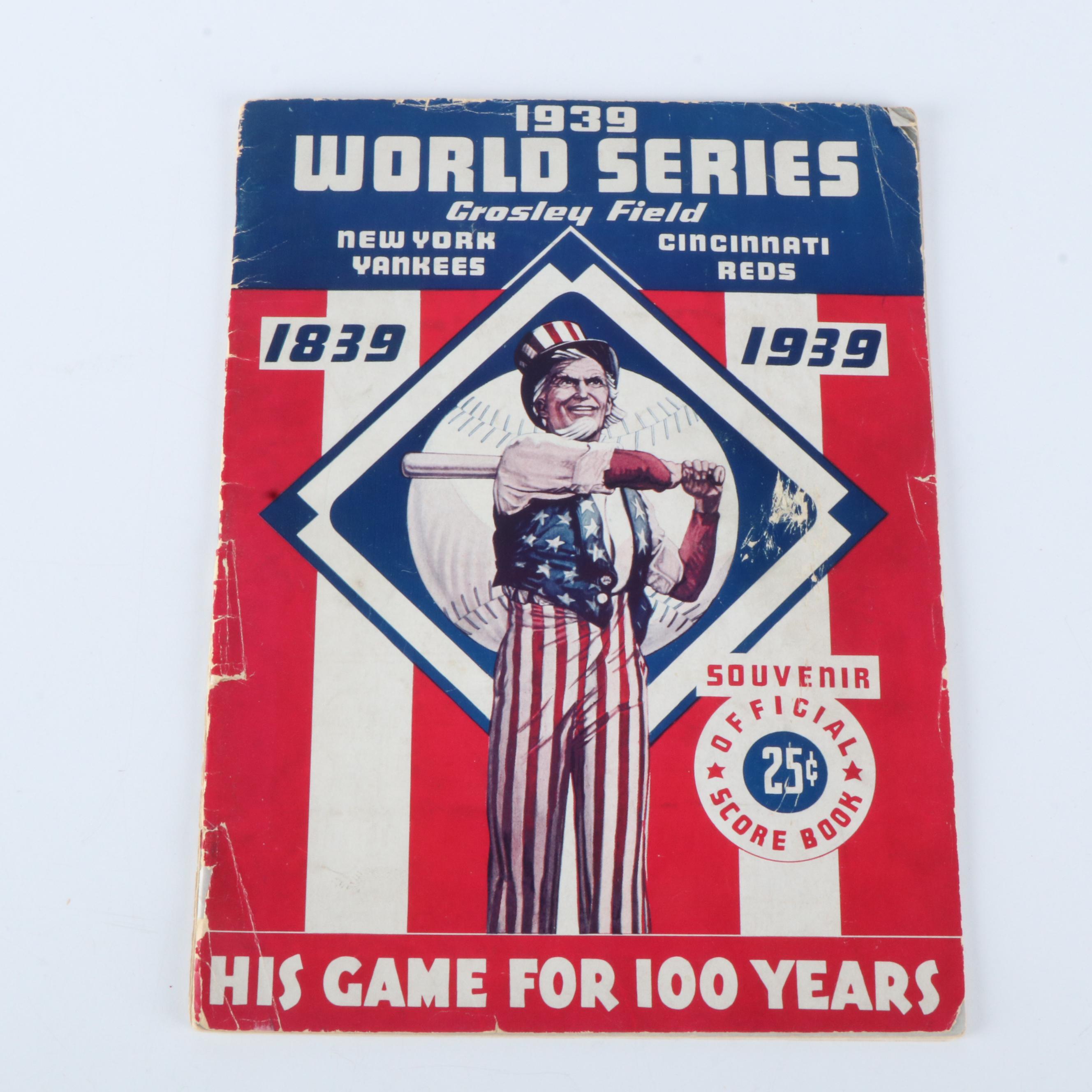 1939 World Series Reds Vs. Yankees Official Scorebook