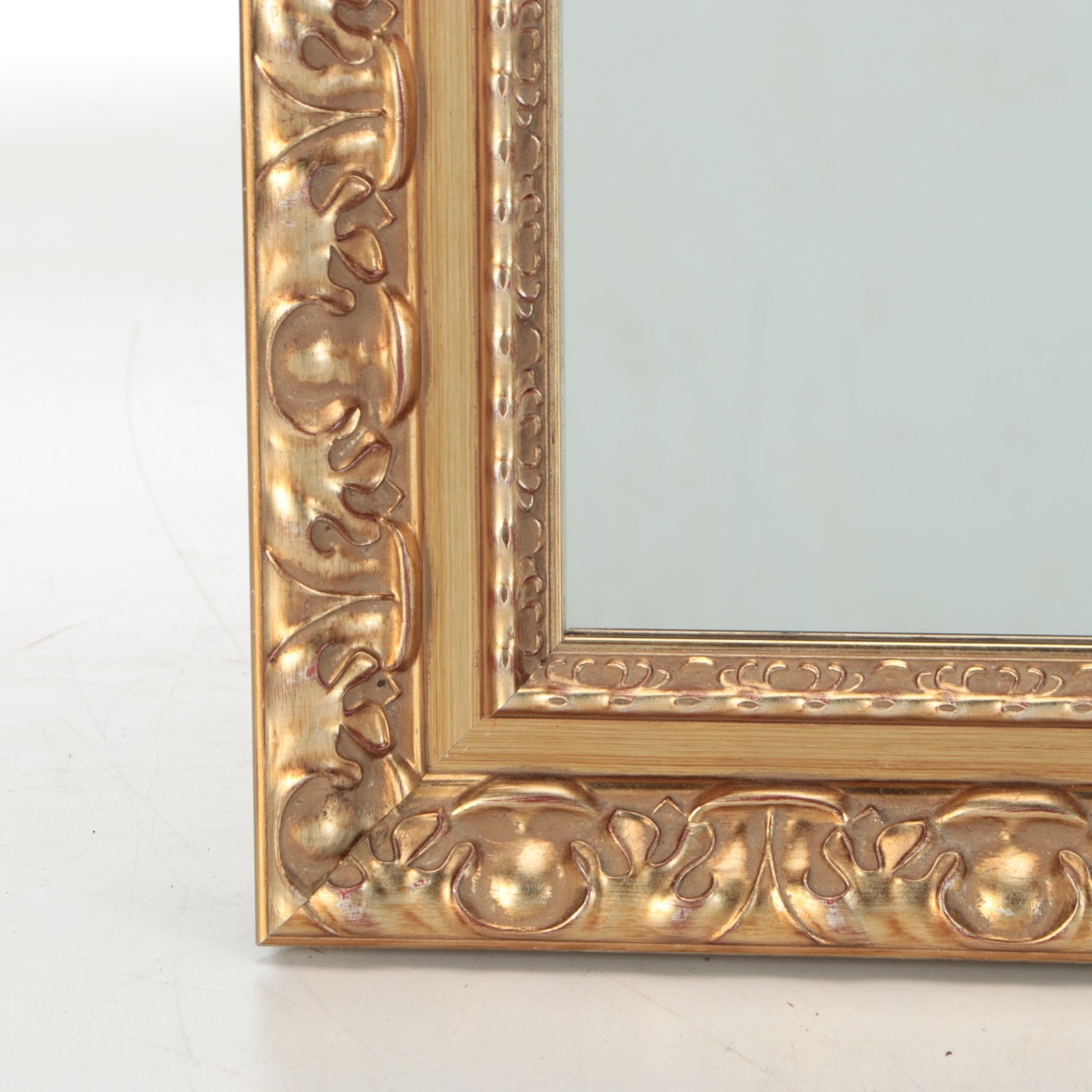 Rococo Style Gold Finish Wood Wall Mirror