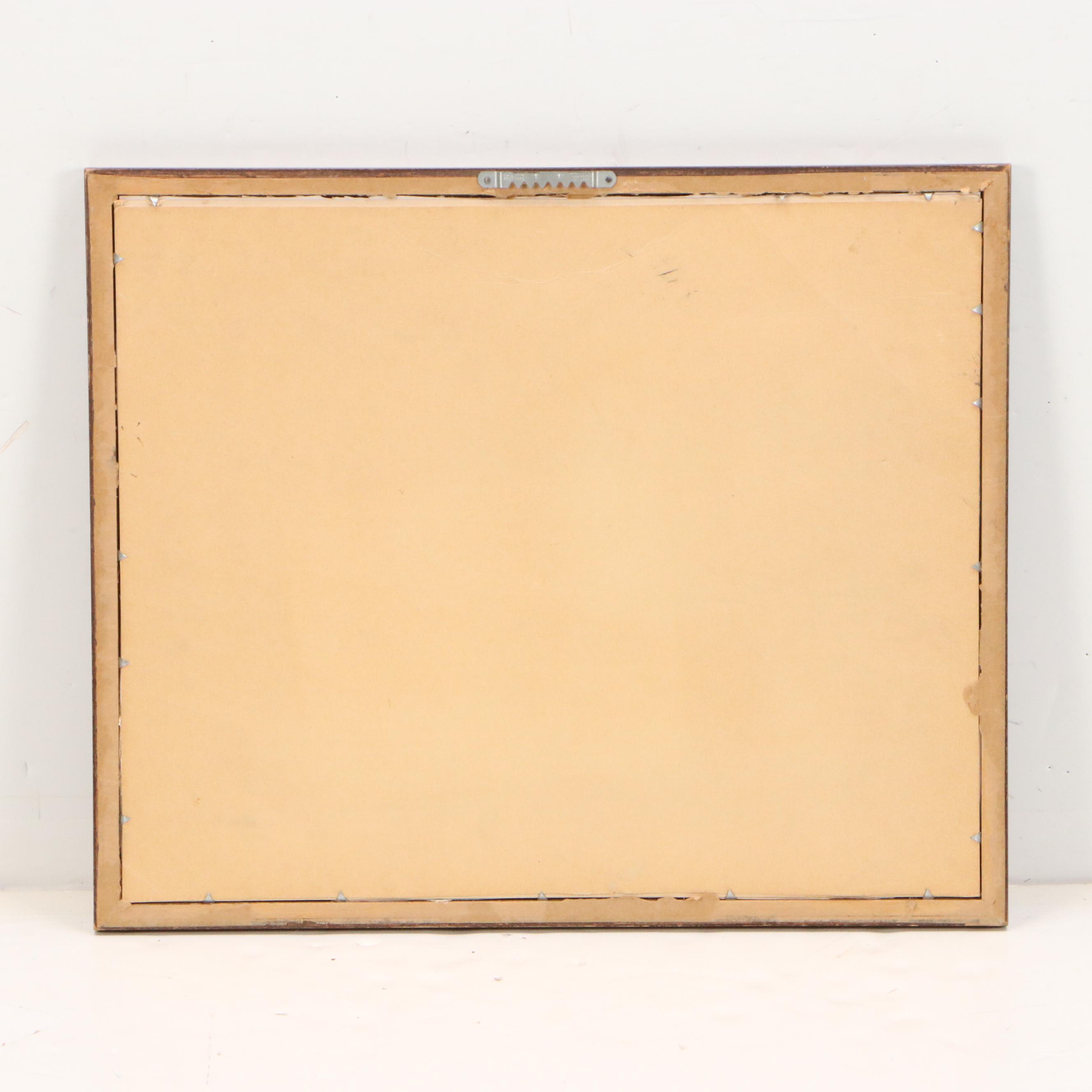 Landscape Gouache Painting of Rural Creekside House, 20th C.