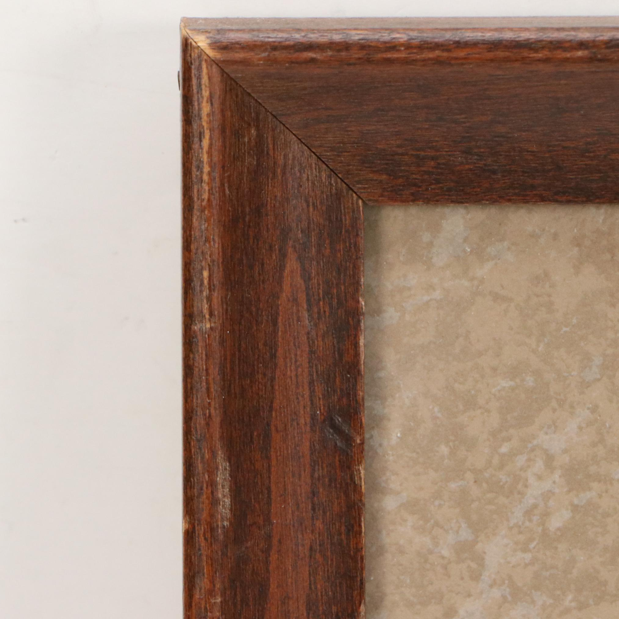 Landscape Gouache Painting of Rural Creekside House, 20th C.