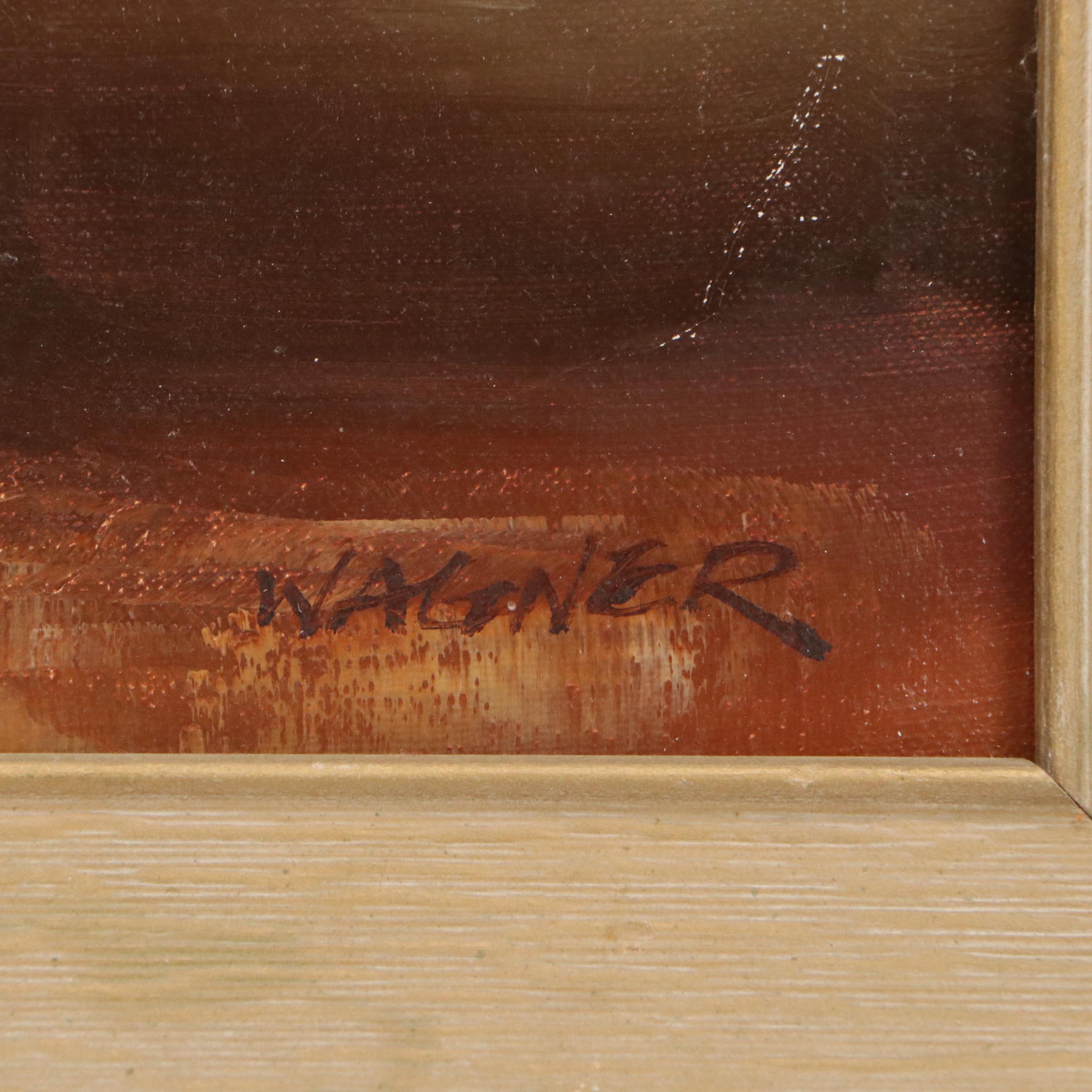 Wagner Floral Still Life Oil Painting of Red and White Roses