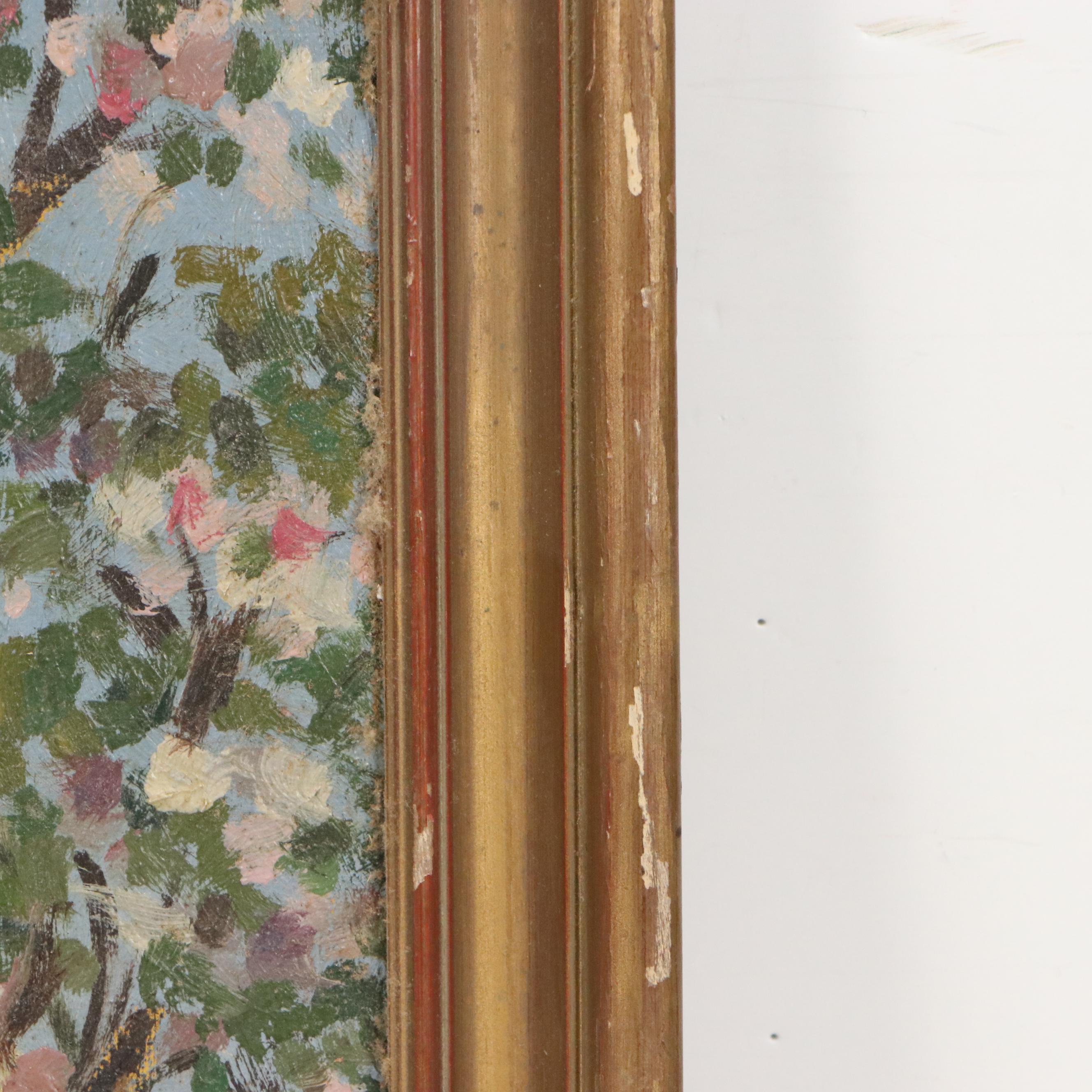 Garnett Bryant Stamper Oil Painting of Homestead Scene, 20th Century