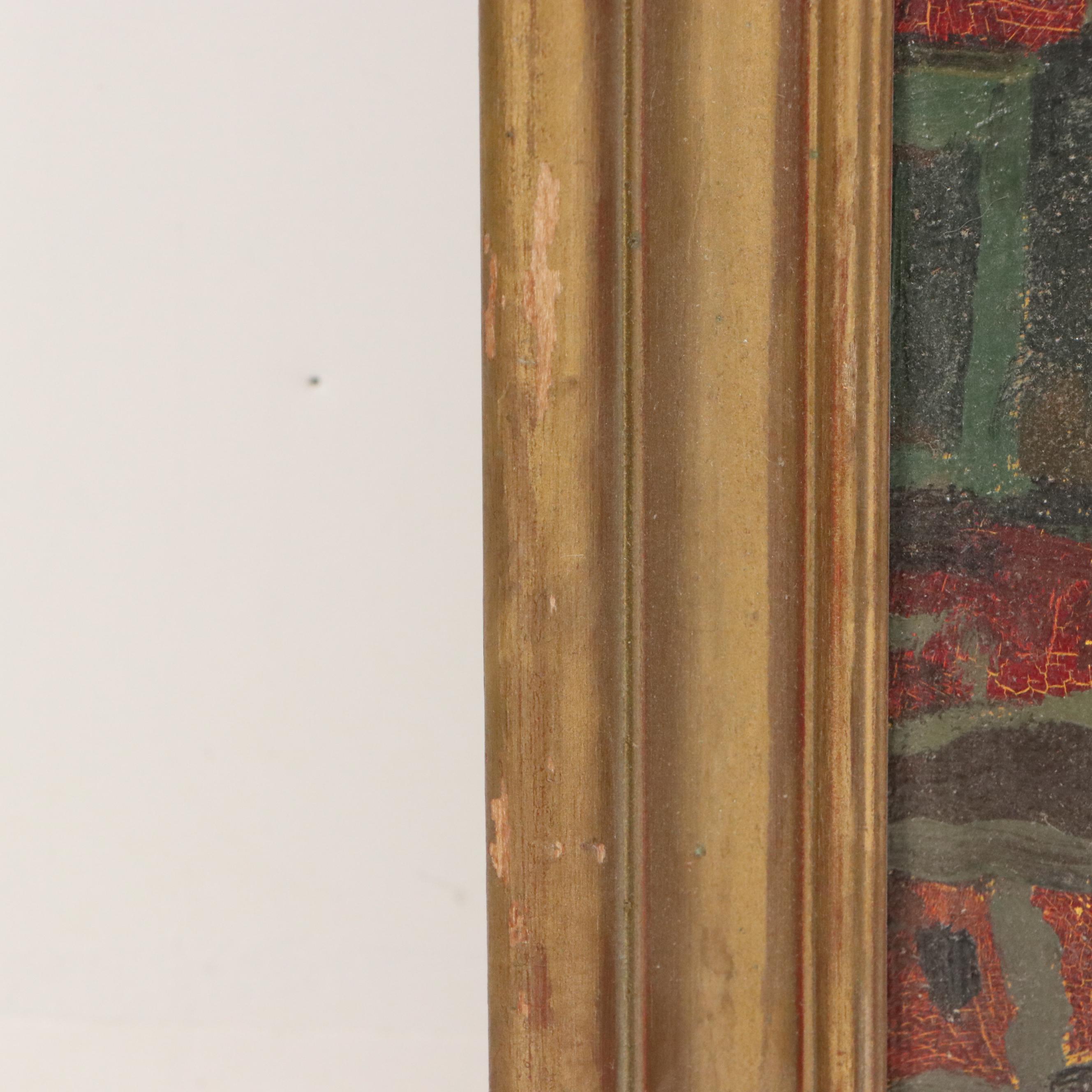 Garnett Bryant Stamper Oil Painting of Homestead Scene, 20th Century