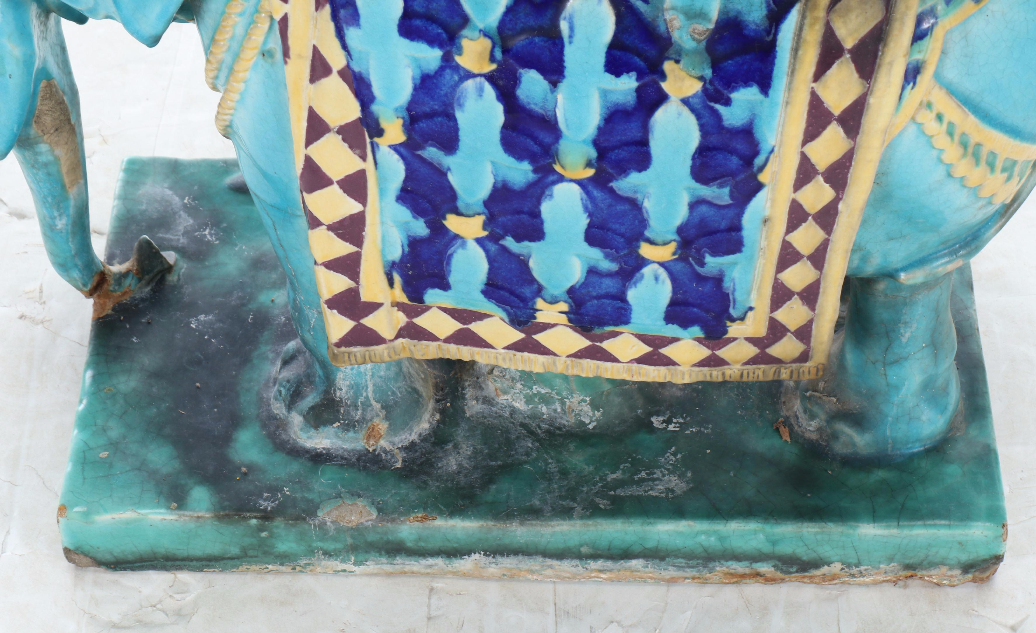 Rookwood Pottery Majolica Drip Glaze Ceramic Elephant Planter