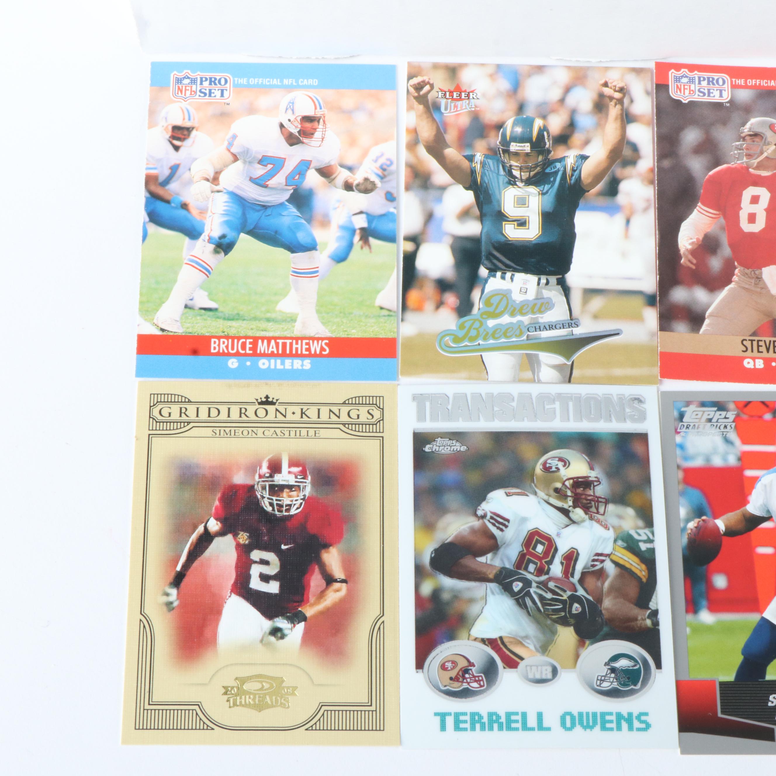 Fleer Ultra with Other Football Cards Featuring Drew Brees, Steve Young, & More