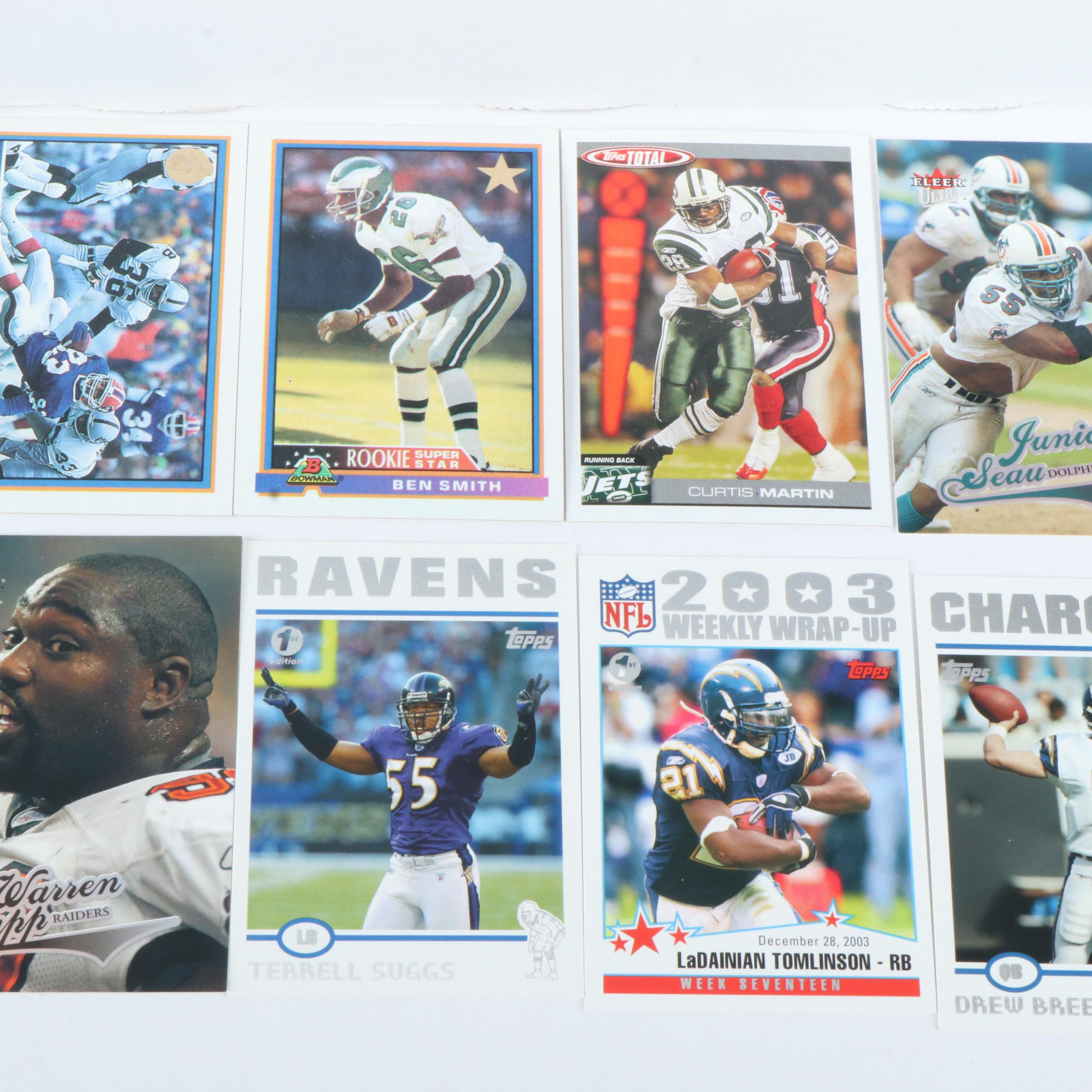 Fleer Ultra with Other Football Cards Featuring Drew Brees, Steve Young, & More