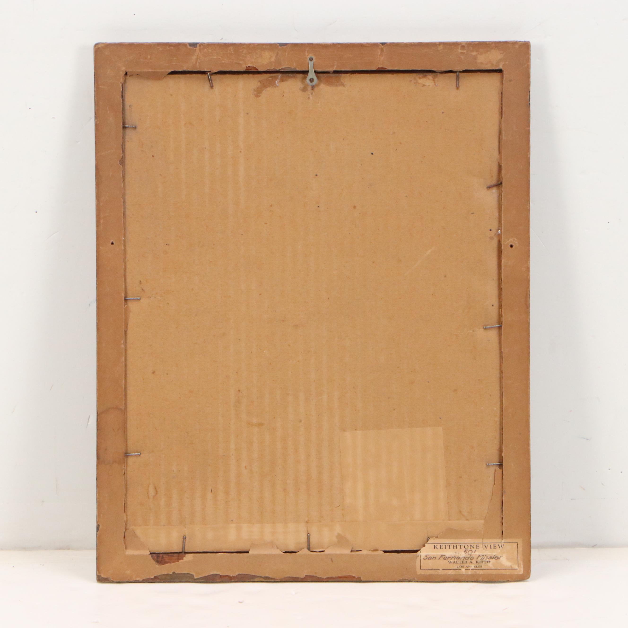 Walter A. Keith Orotone Photograph "San Fernando Mission"