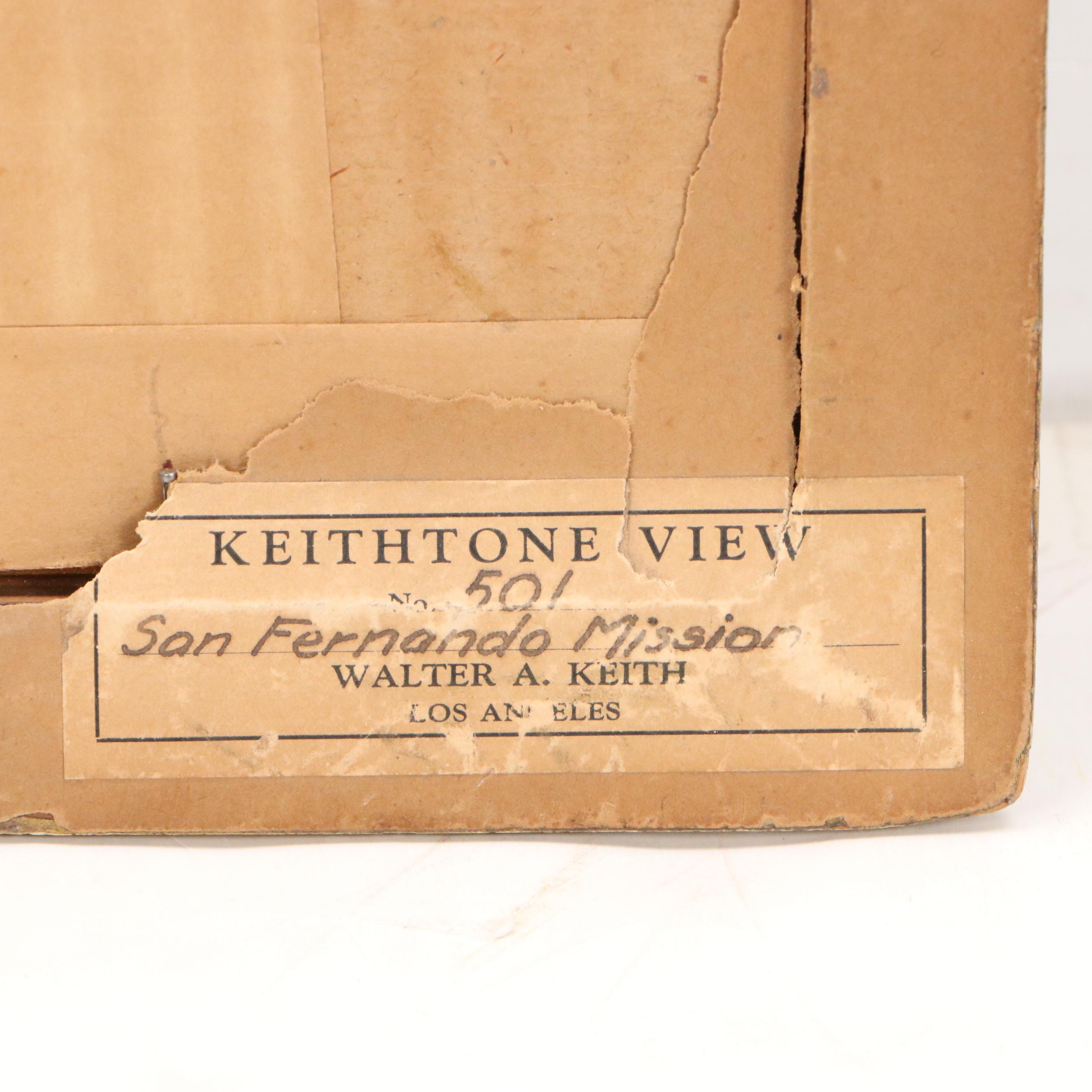 Walter A. Keith Orotone Photograph "San Fernando Mission"