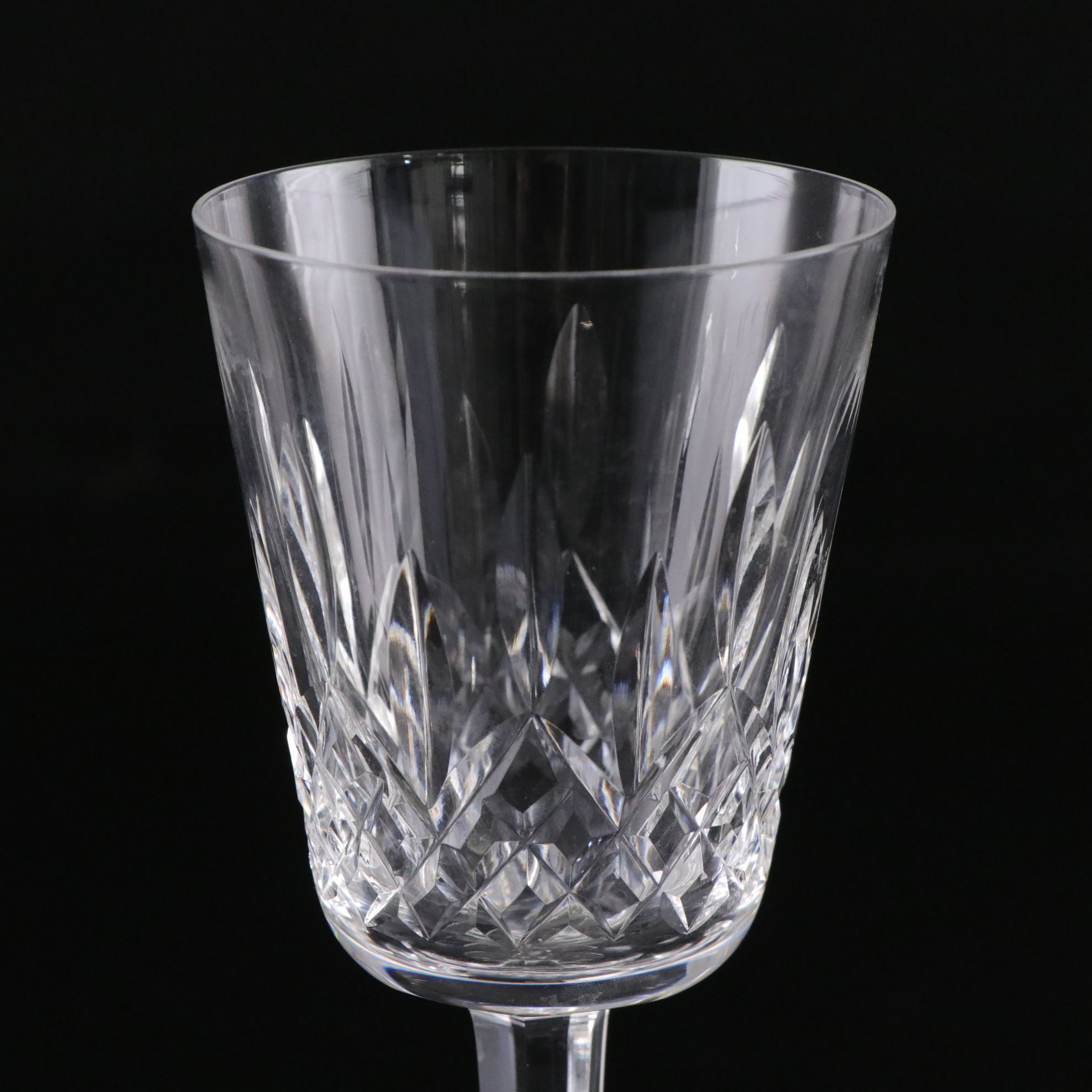 Six Waterford "Lismore" Crystal Water Goblets