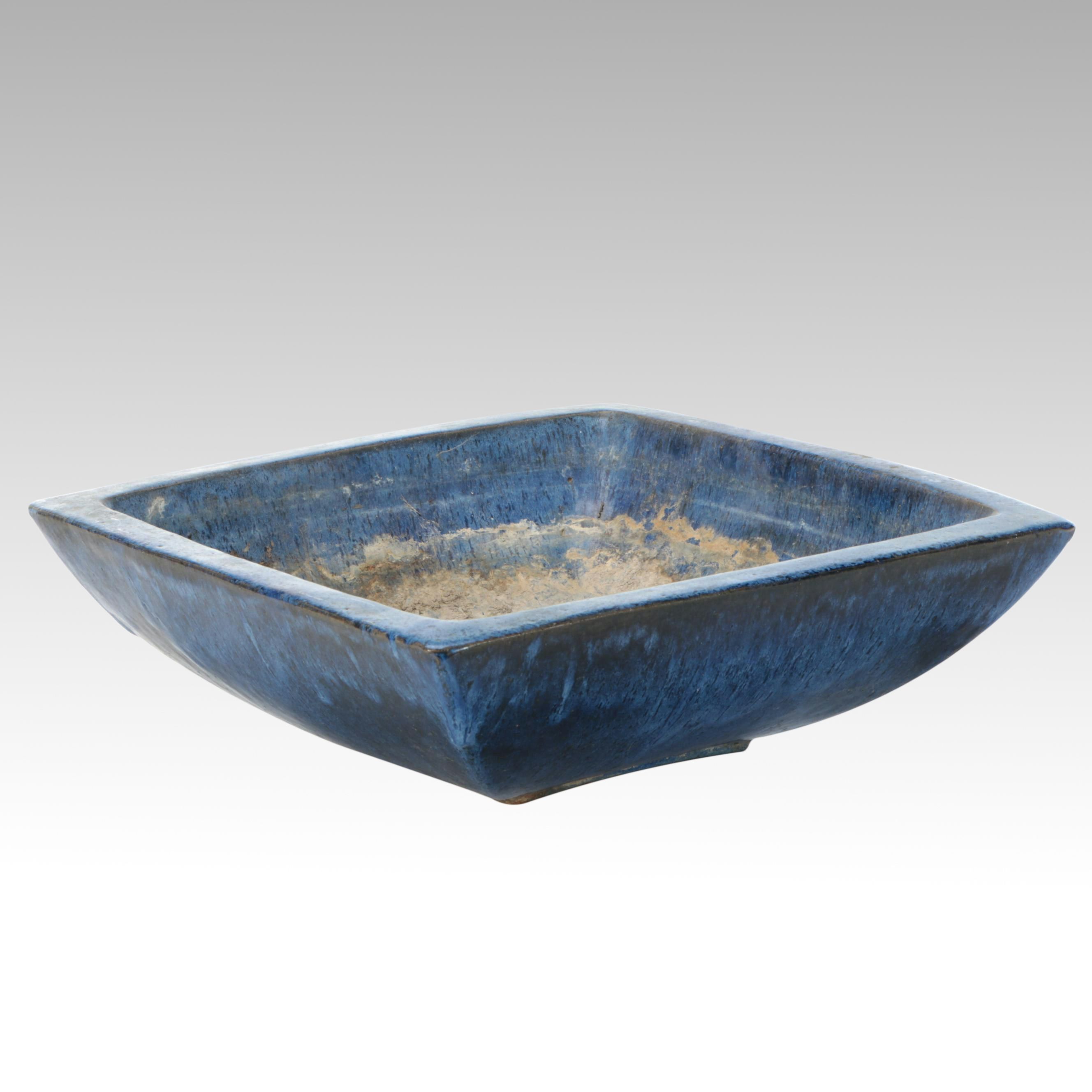 Rustic Blue Glaze Planter