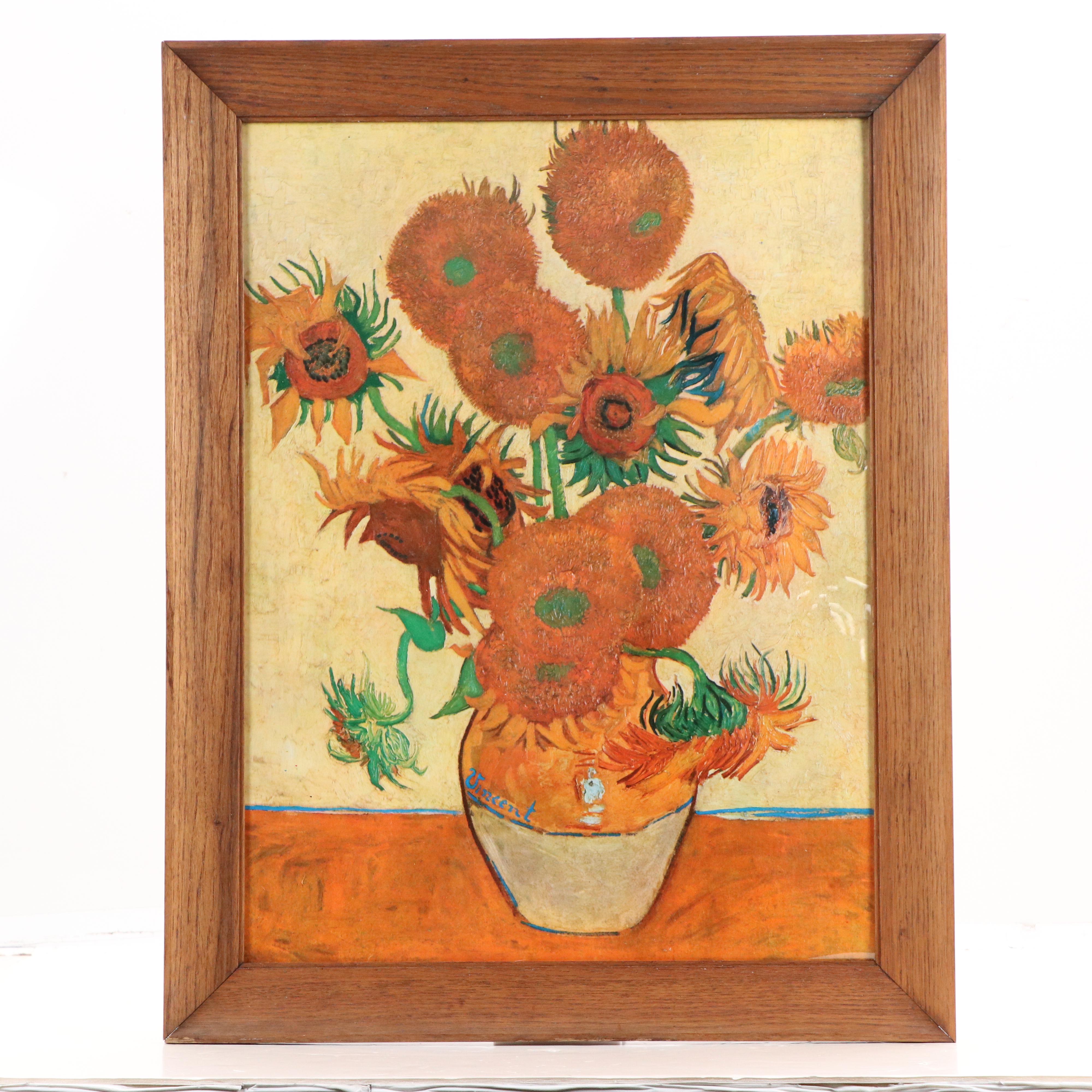 Offset Lithograph After Vincent Van Gogh "Sunflowers," 21st Century