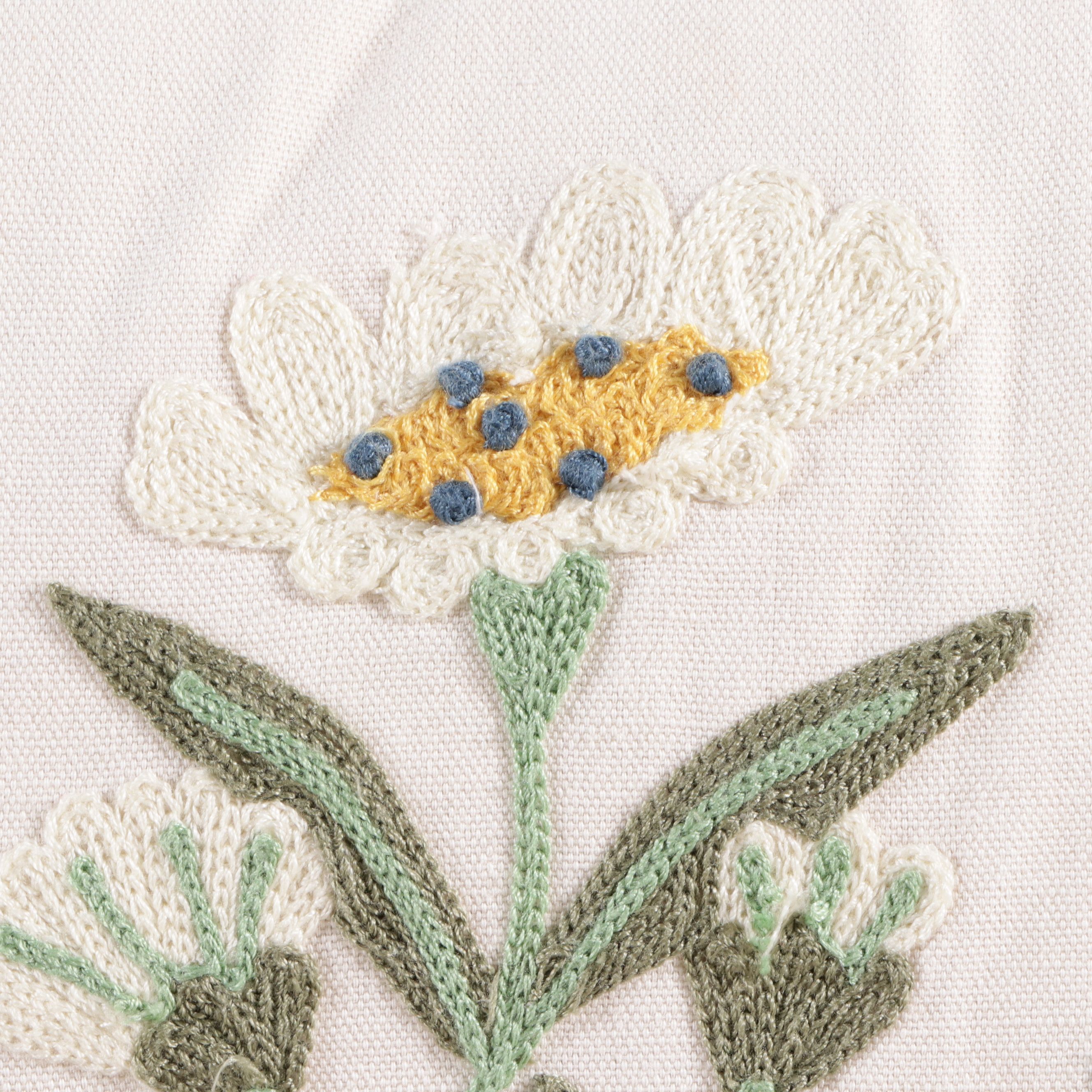 Robert Michael Lounge Chair with Crewel Work Footstool and Accent Pillow