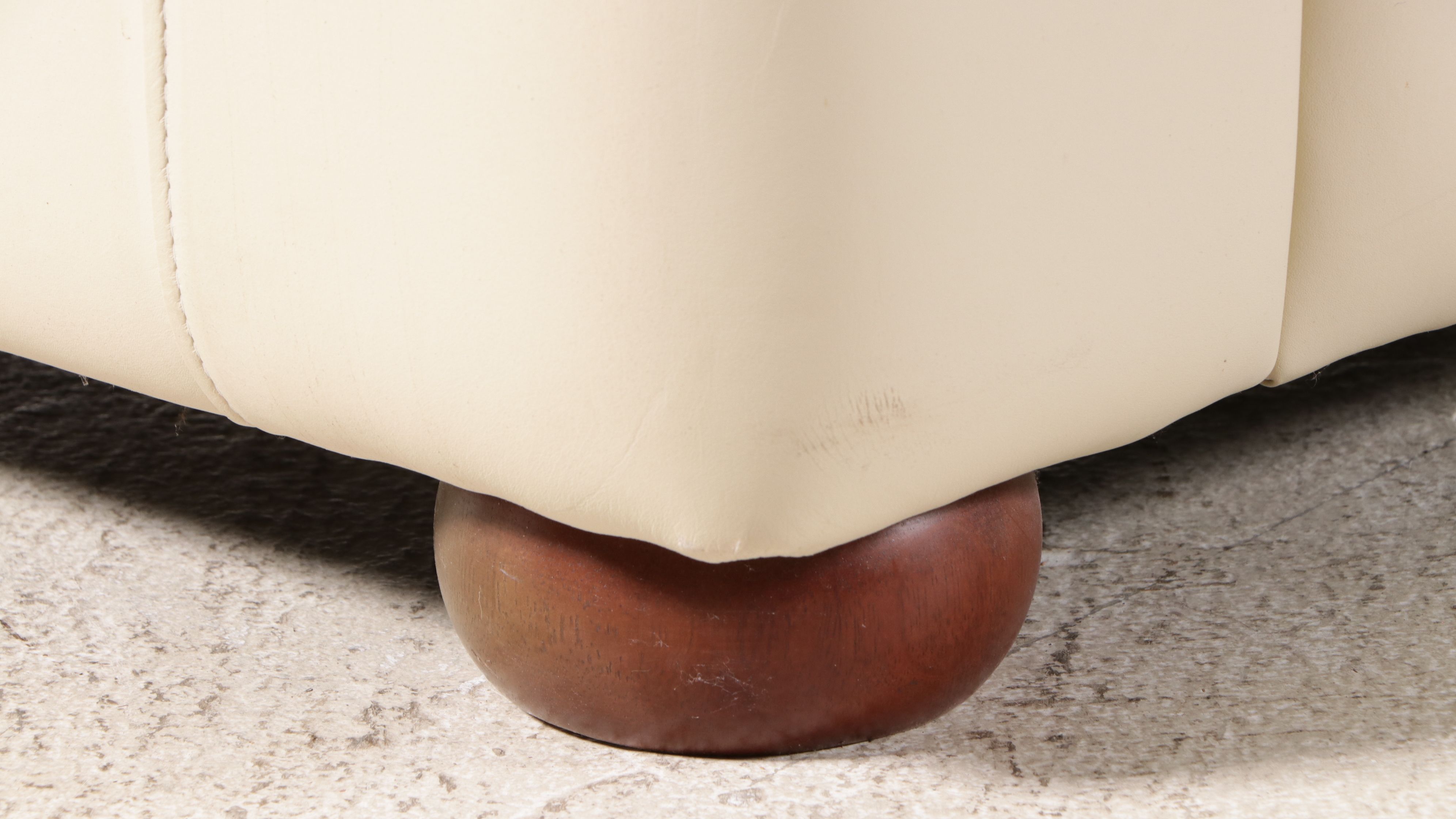 Center Leather Cream Sofa