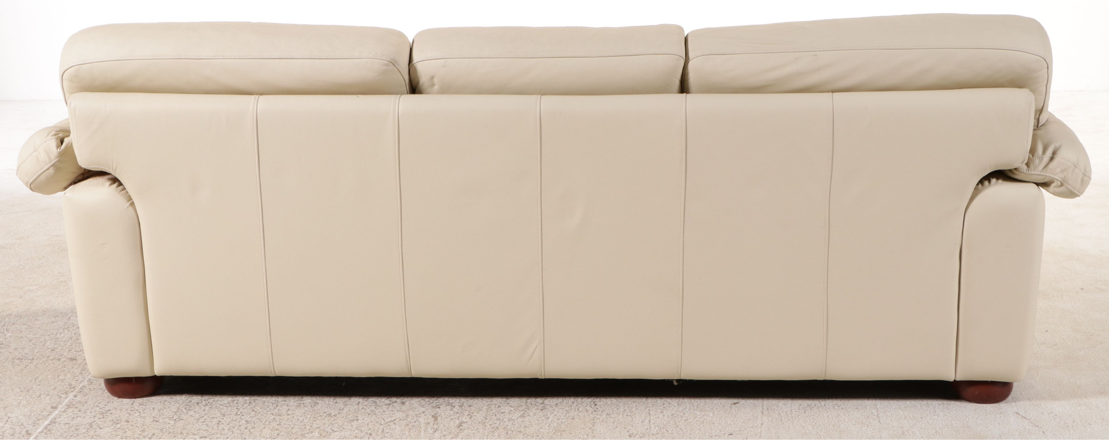 Center Leather Cream Sofa