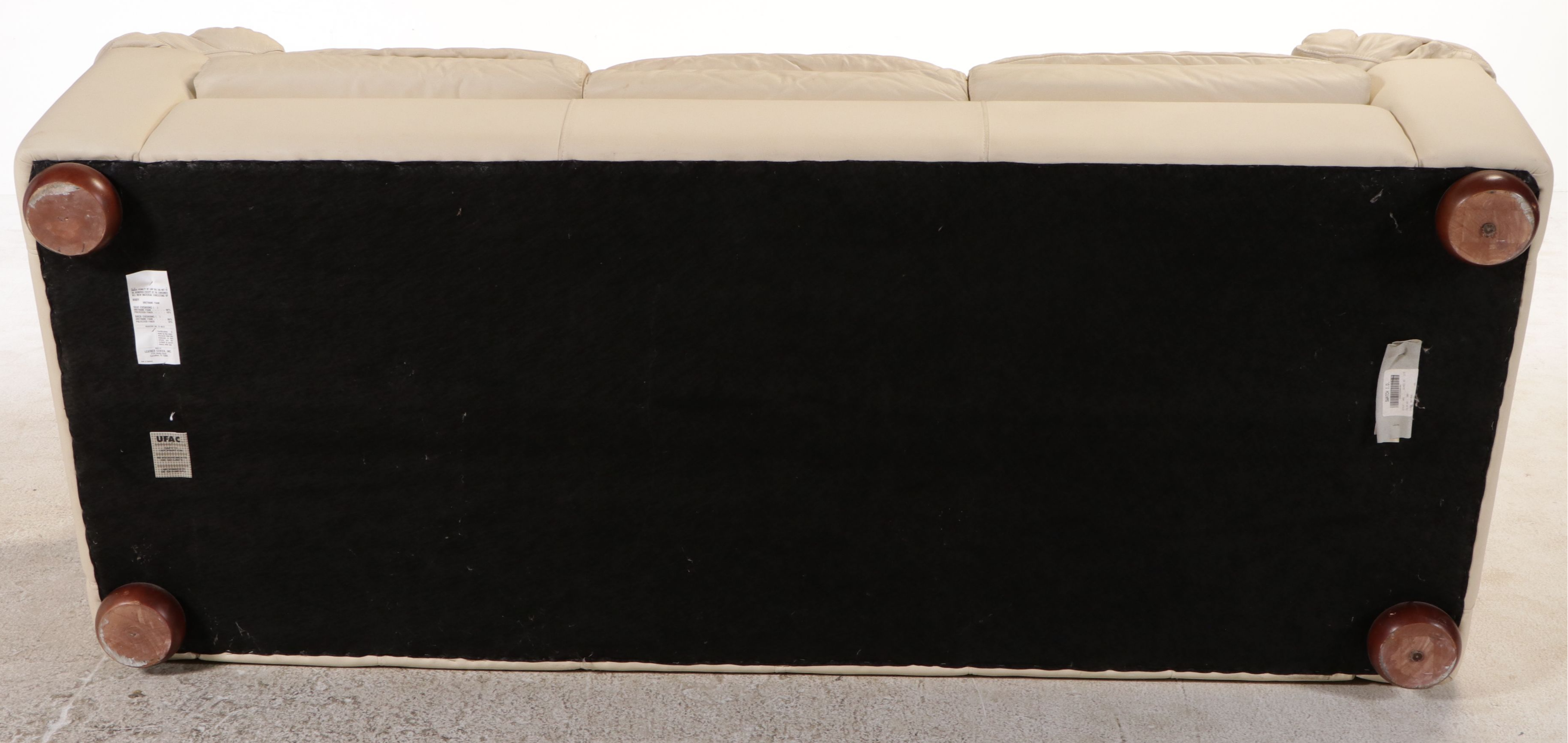 Center Leather Cream Sofa