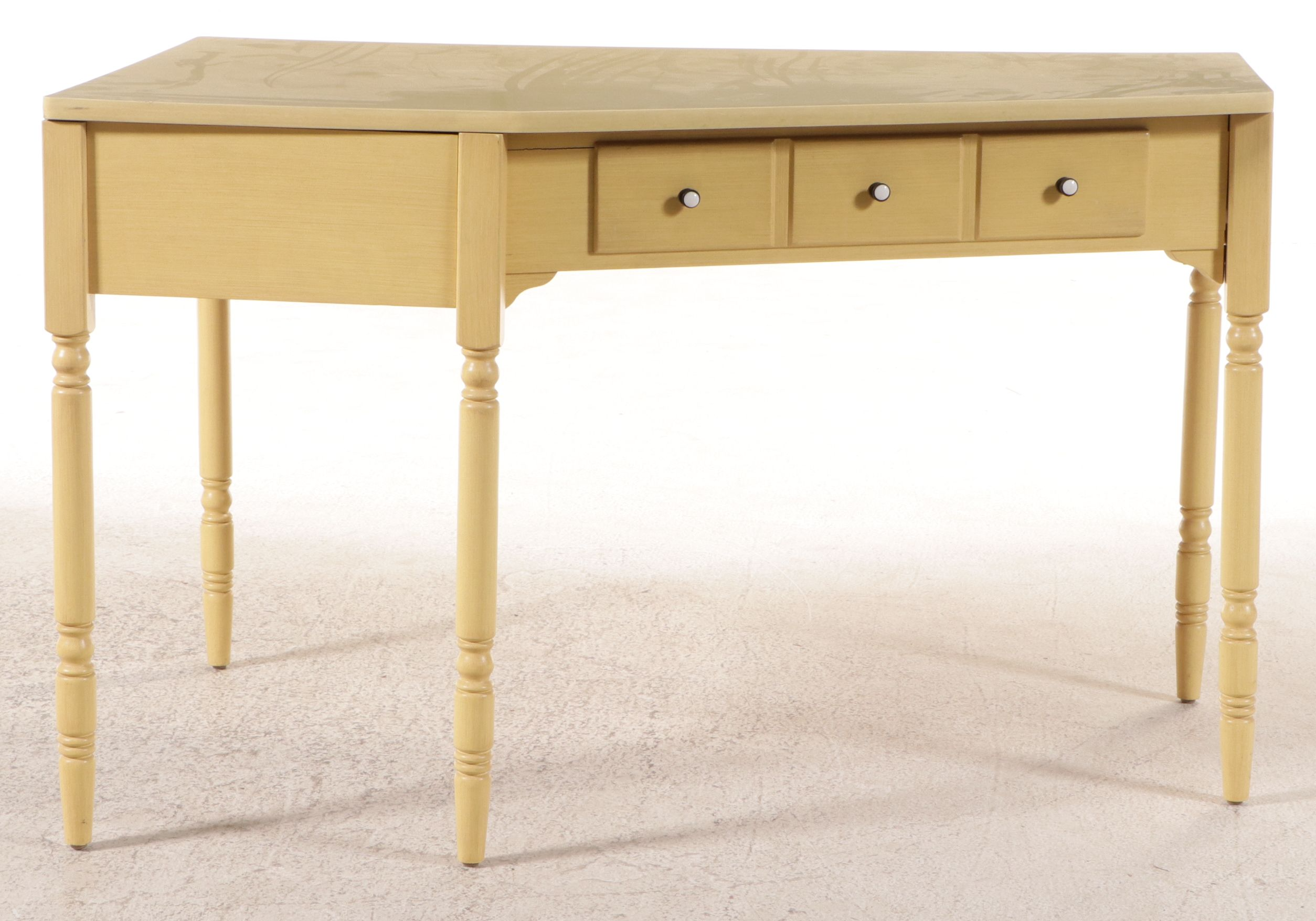 Ethan Allen Colonial Style Yellow Painted Wood Bedroom Suite, Mid–Late 20th C.