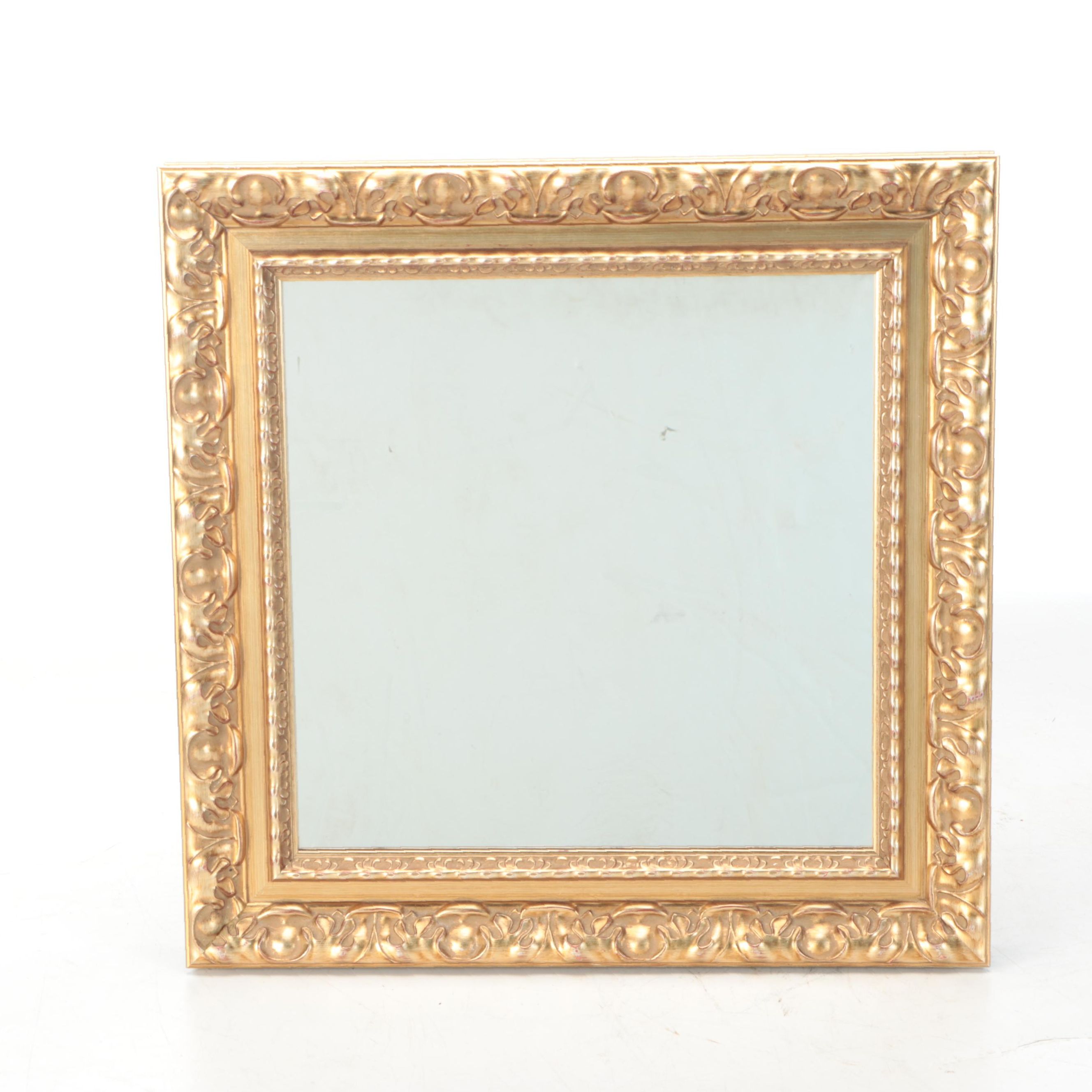 Rococo Style Gold Finish Wood Wall Mirror