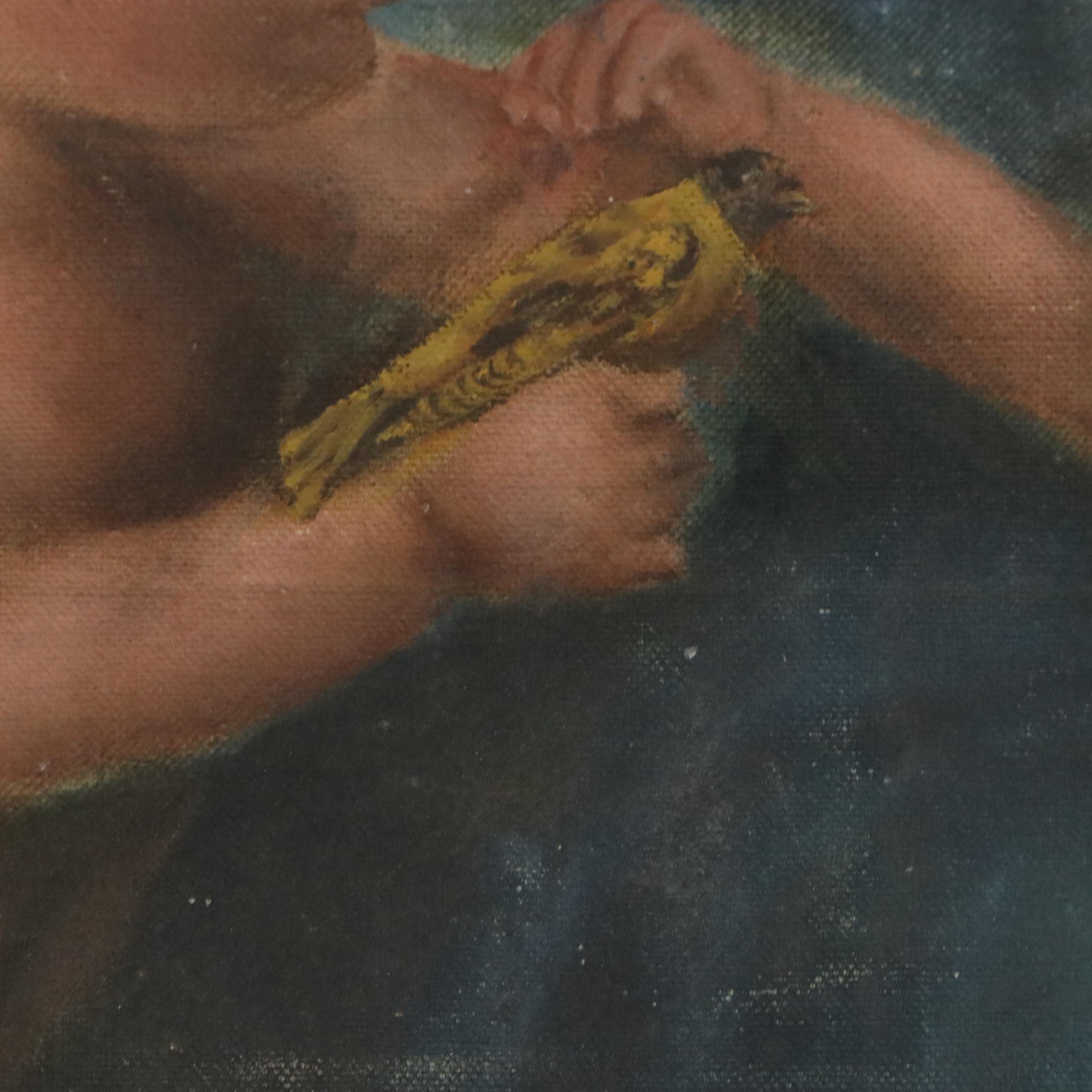 Classical Style Oil Painting After Raphael "Madonna del Cardellino," 19th C.