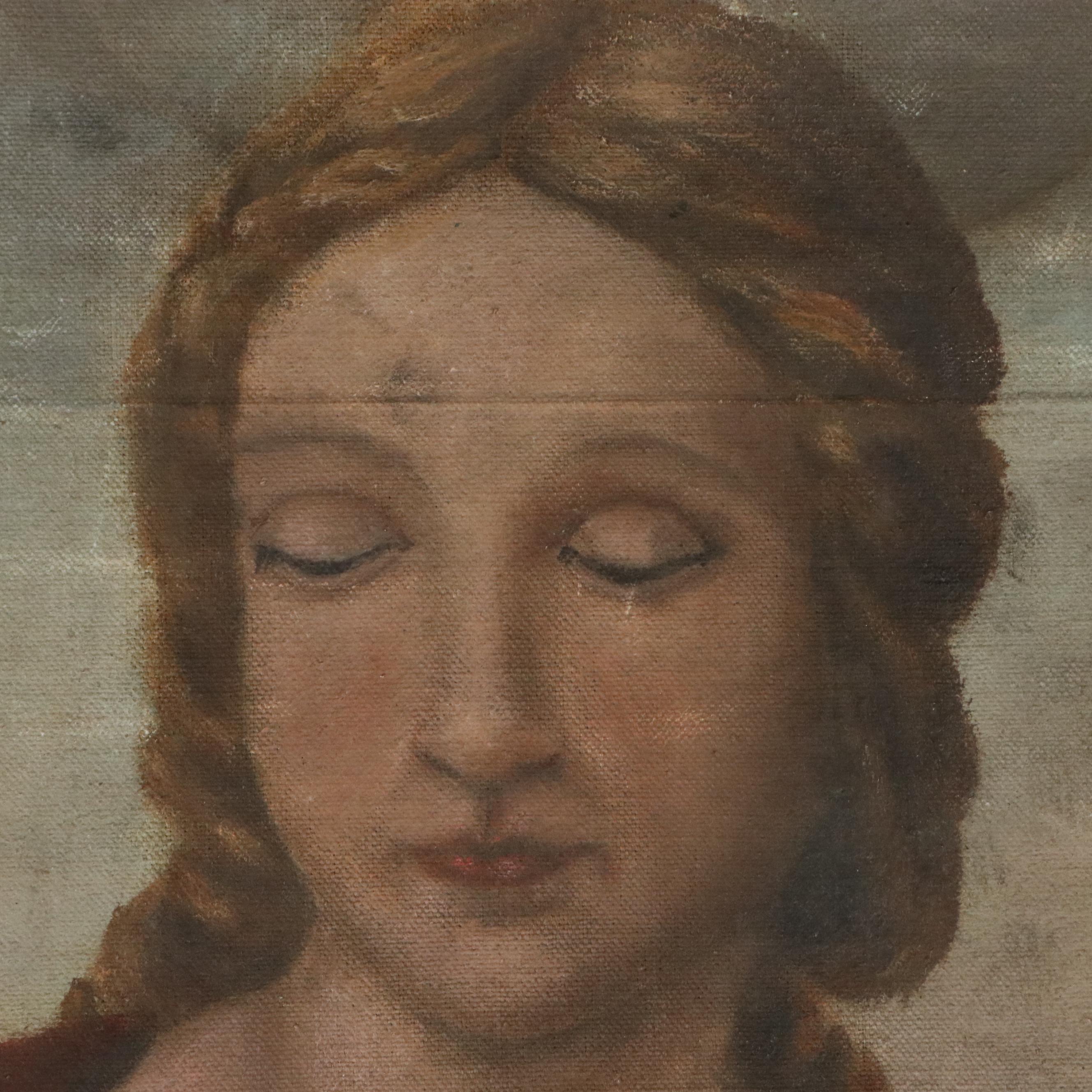 Classical Style Oil Painting After Raphael "Madonna del Cardellino," 19th C.