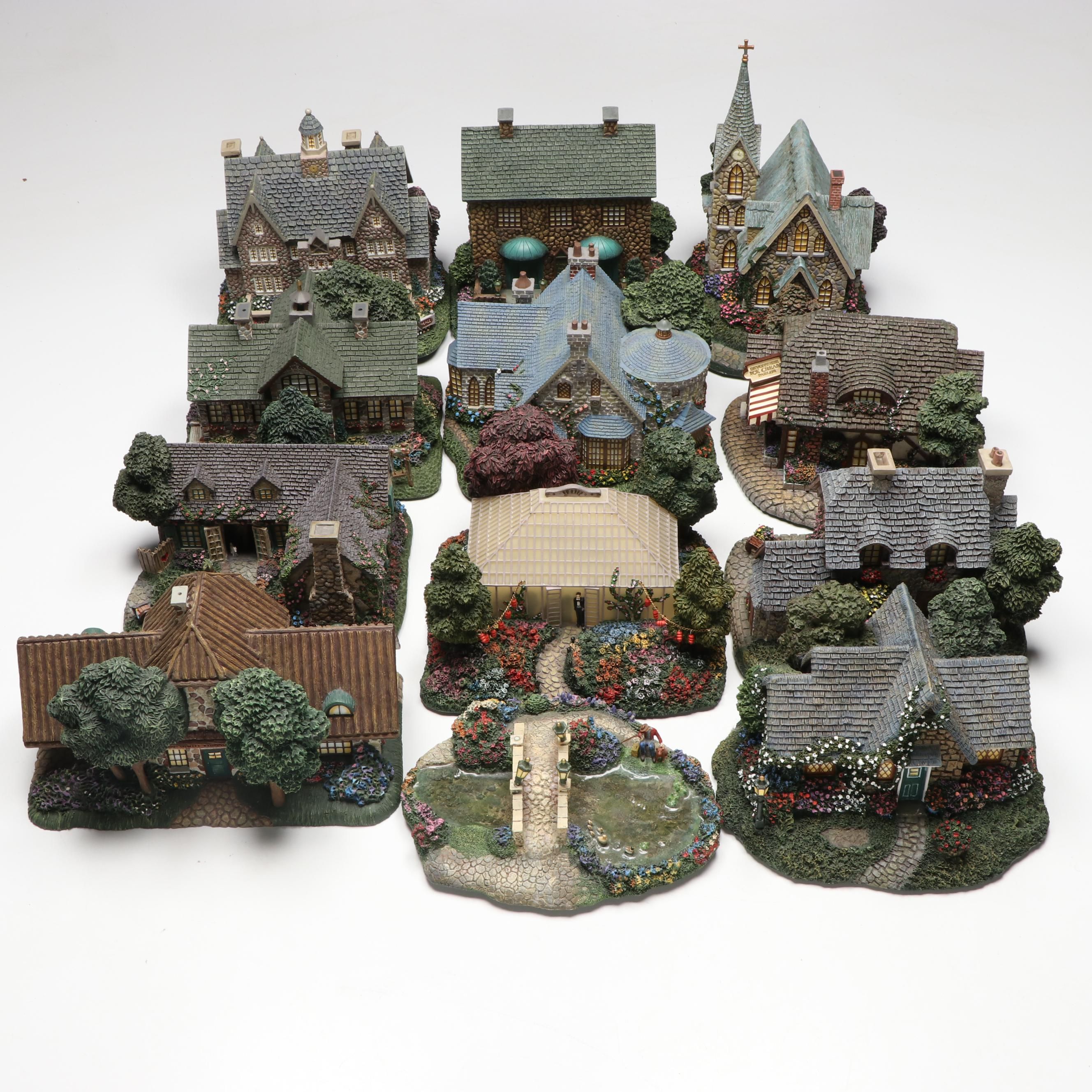 Thomas Kinkade "Hawthorne Village" Figurines, Late 20th/Early 21st C.