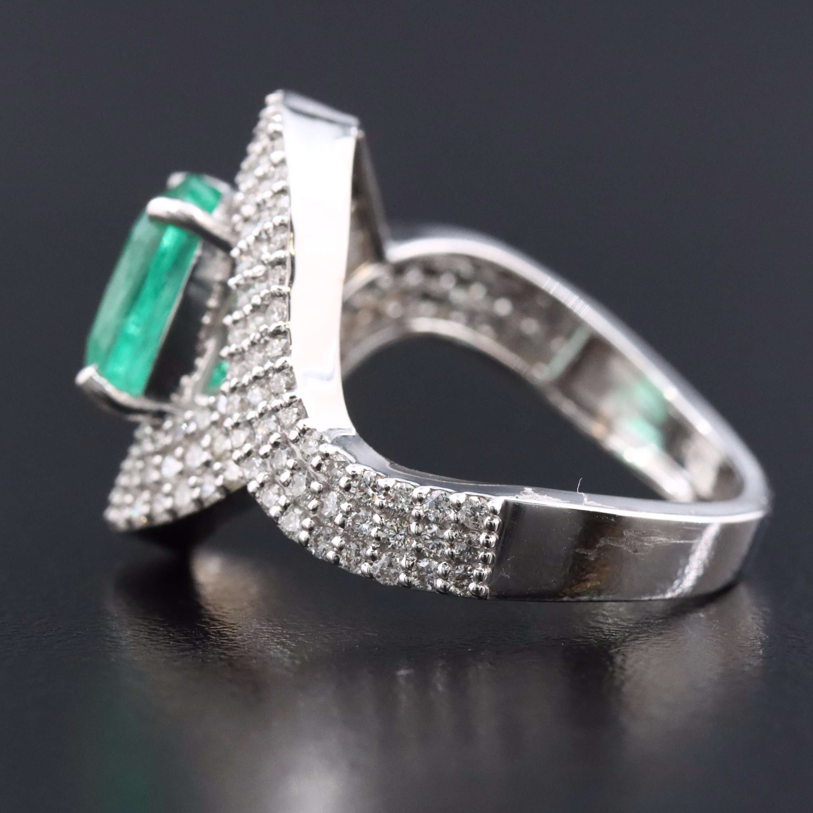 18K 2.43 CT Emerald and Diamond Ring