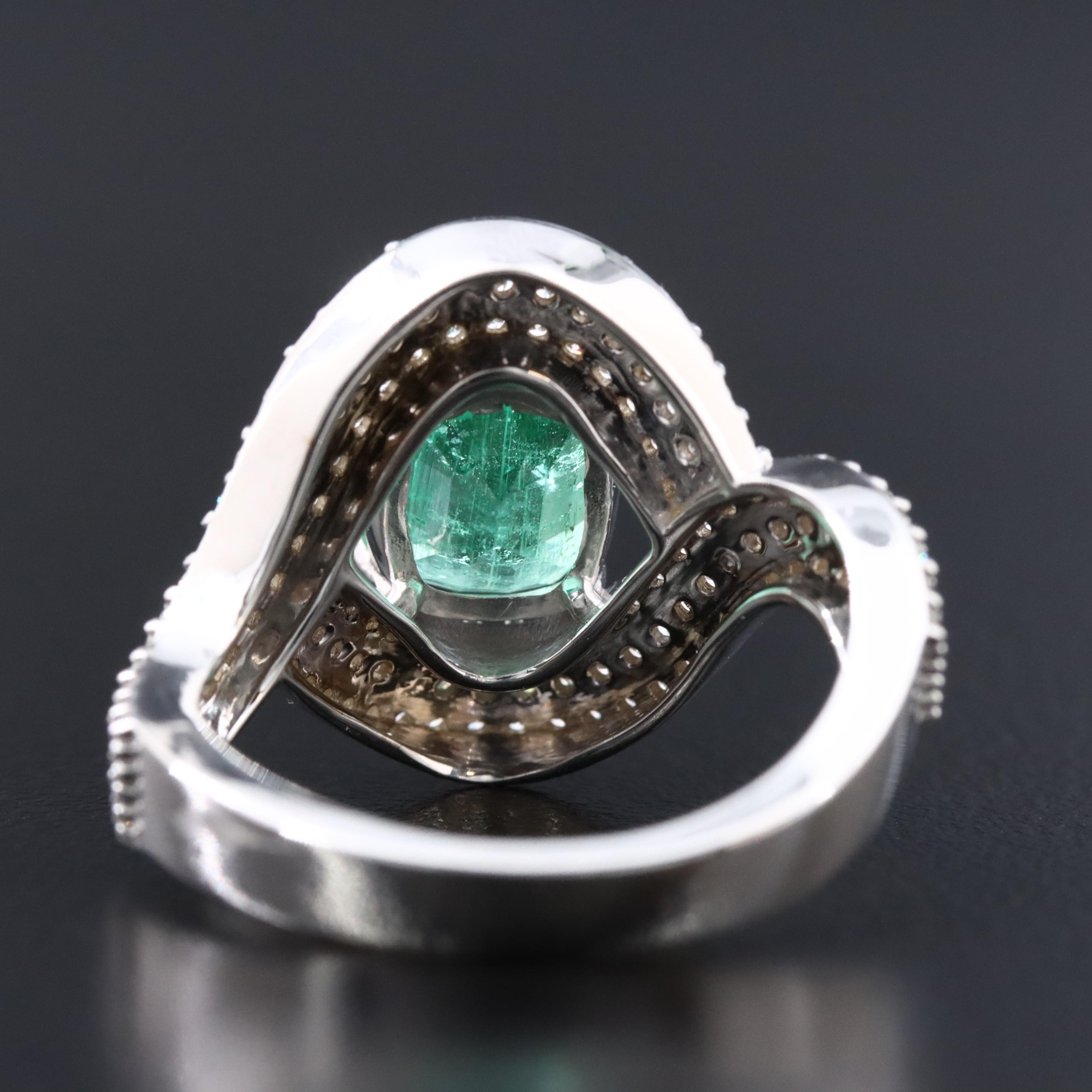 18K 2.43 CT Emerald and Diamond Ring