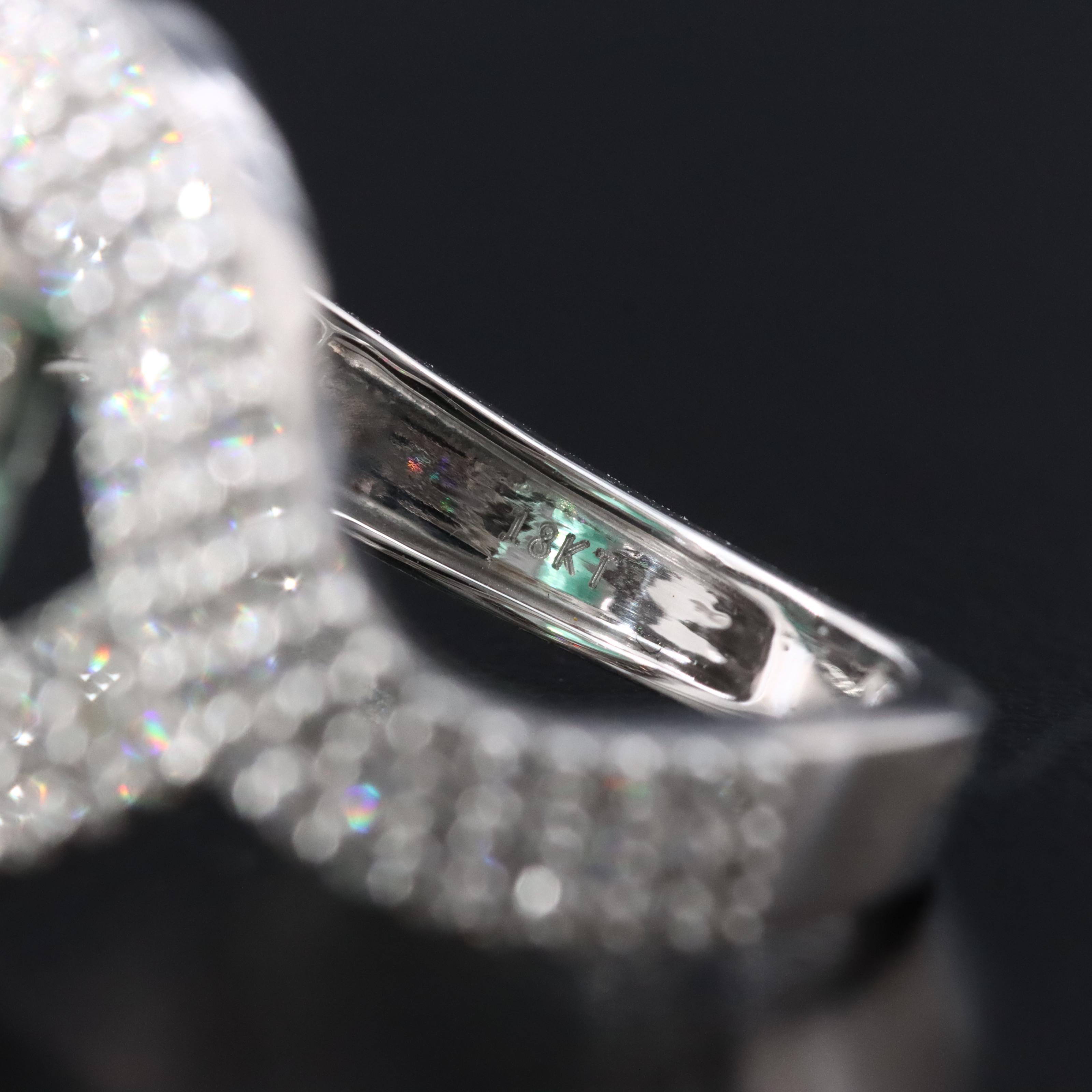 18K 2.43 CT Emerald and Diamond Ring