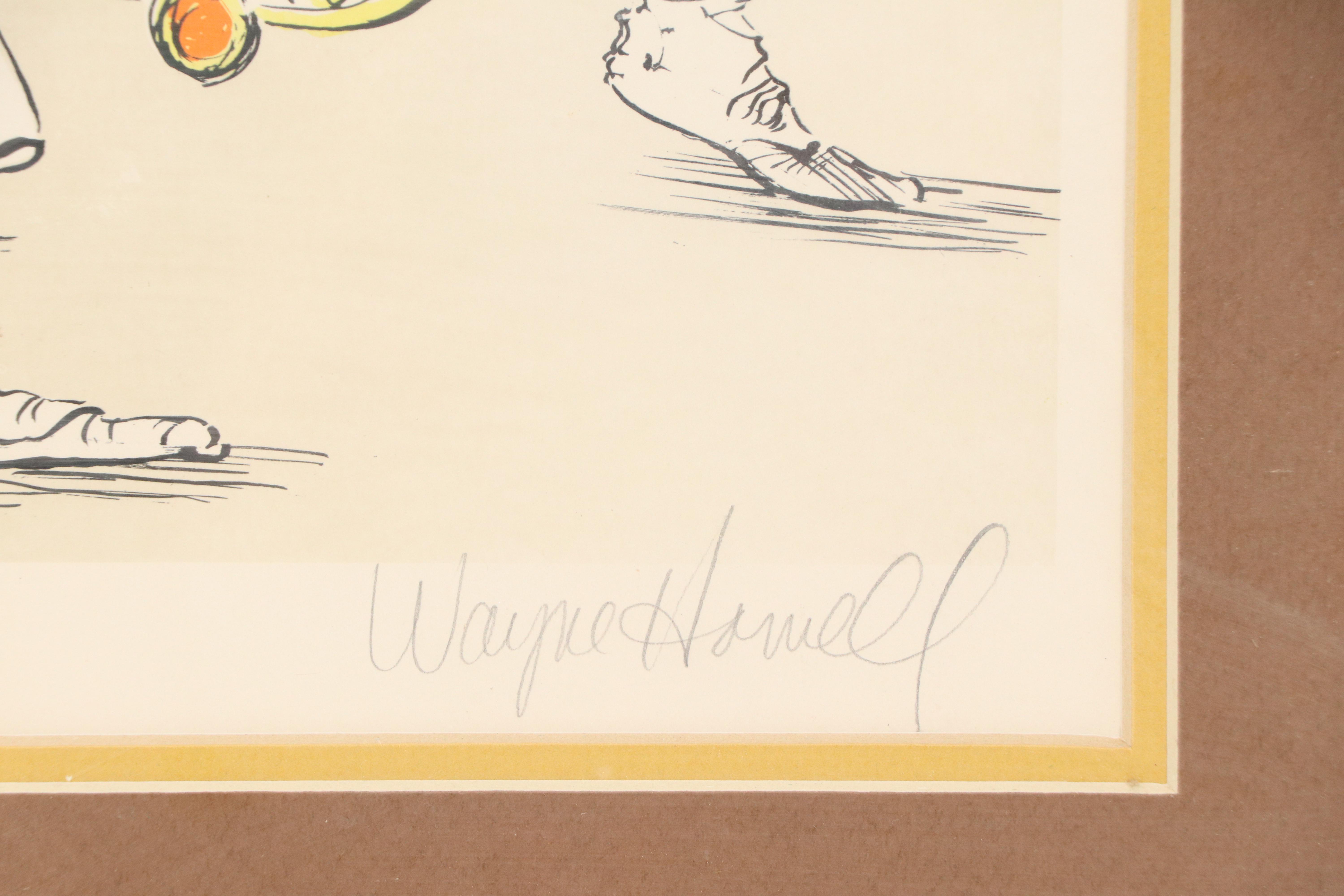 Wayne Howell Clown Satire Lithograph "The Interns"