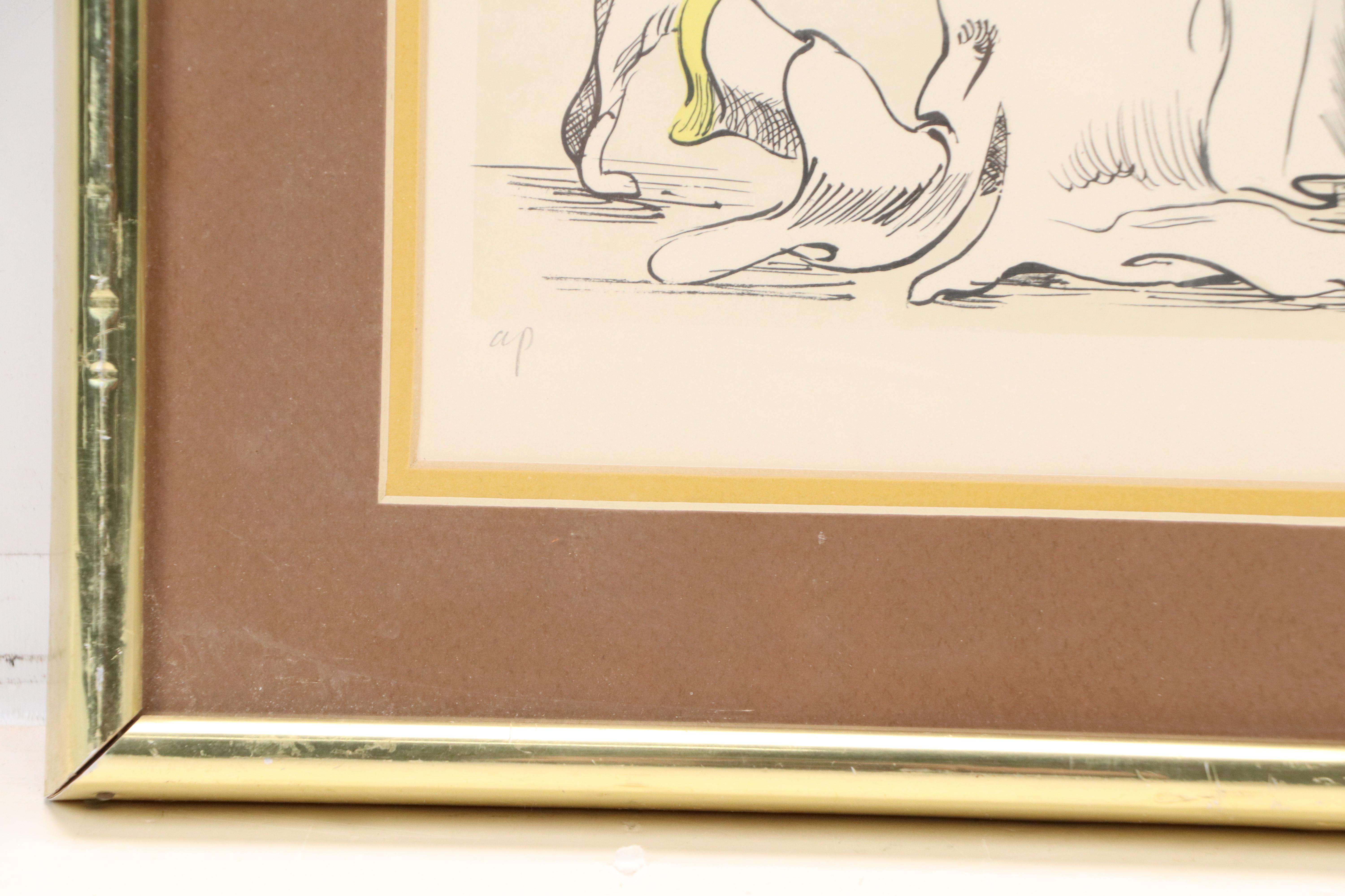 Wayne Howell Clown Satire Lithograph "The Interns"