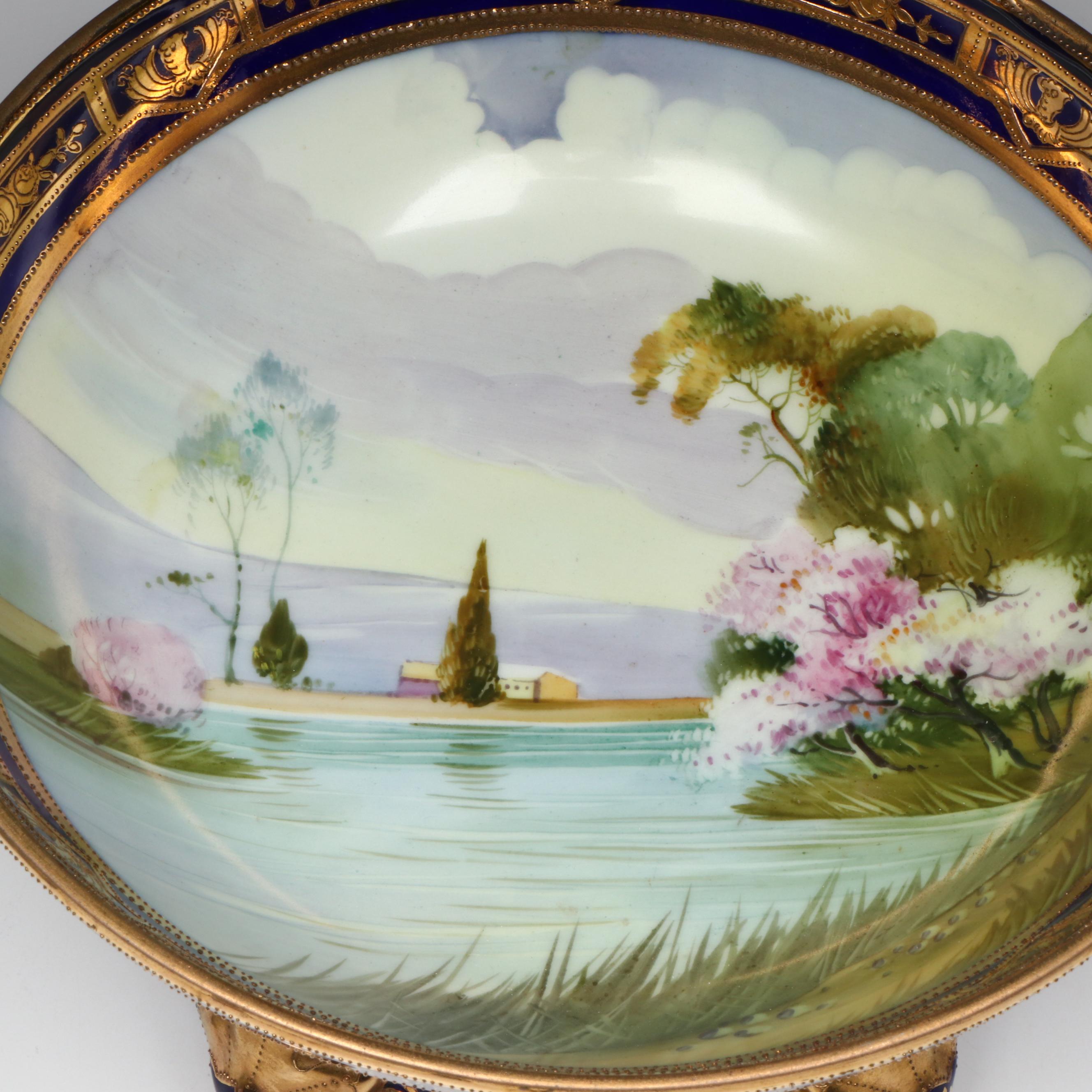 Noritake Bone China Footed Centerpiece Bowl and Low Sherbets