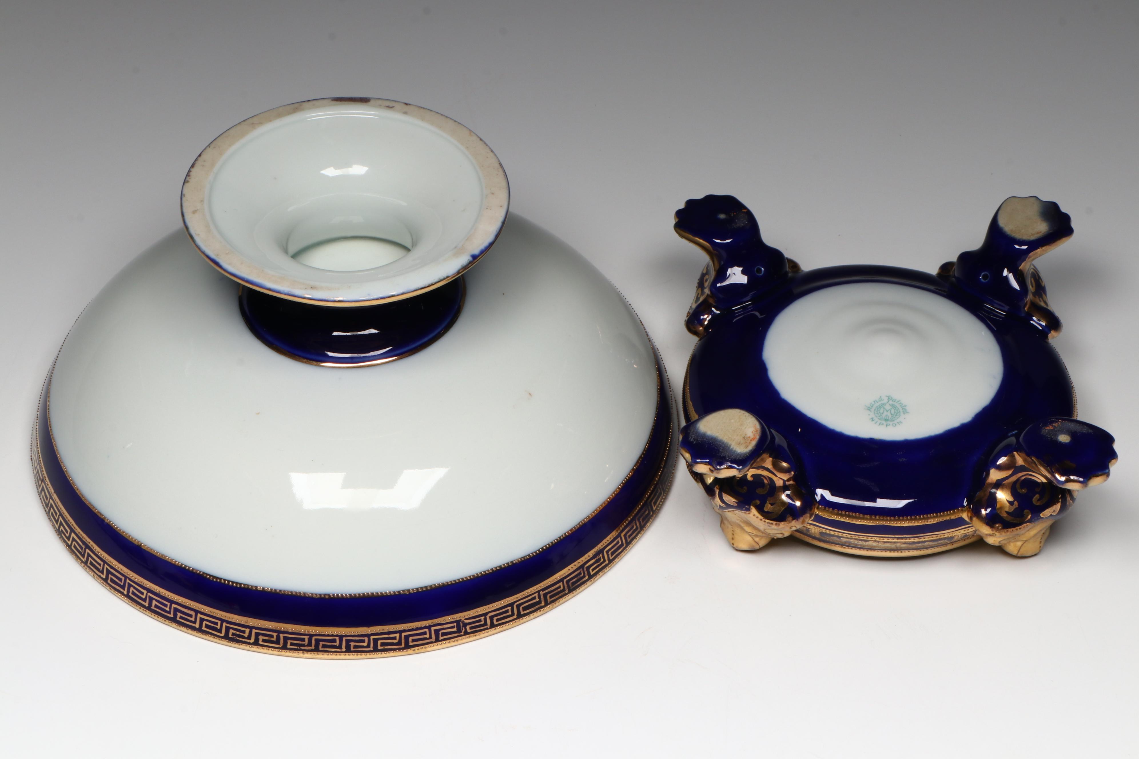 Noritake Bone China Footed Centerpiece Bowl and Low Sherbets