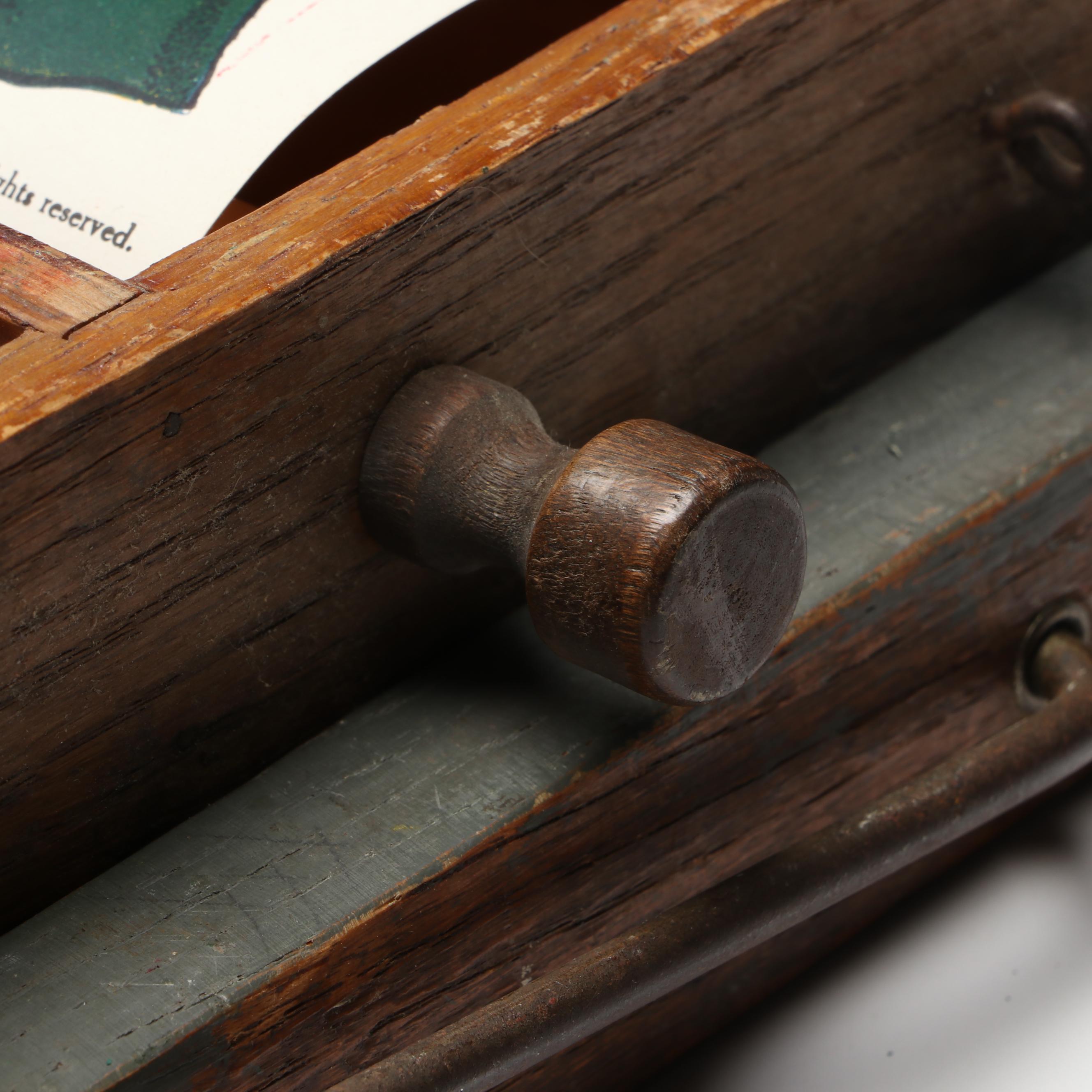 Lewis W. Myers & Co. "Home Teacher" Portable Wooden Desk with Flag Poster