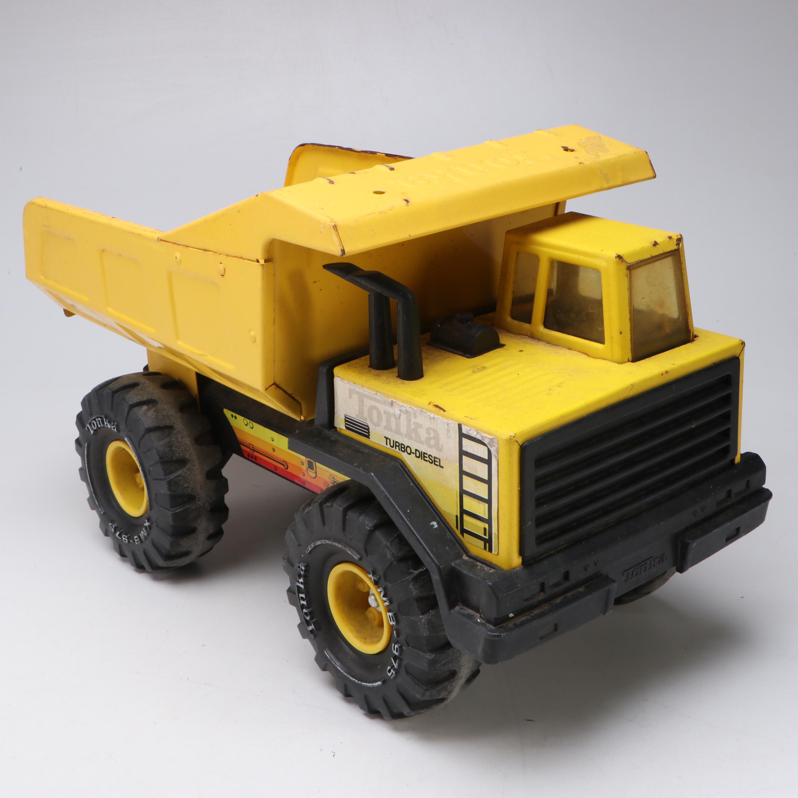 Tonka Turbo-Diesel Front Loaders and Dump Truck with Texaco Fuel Truck