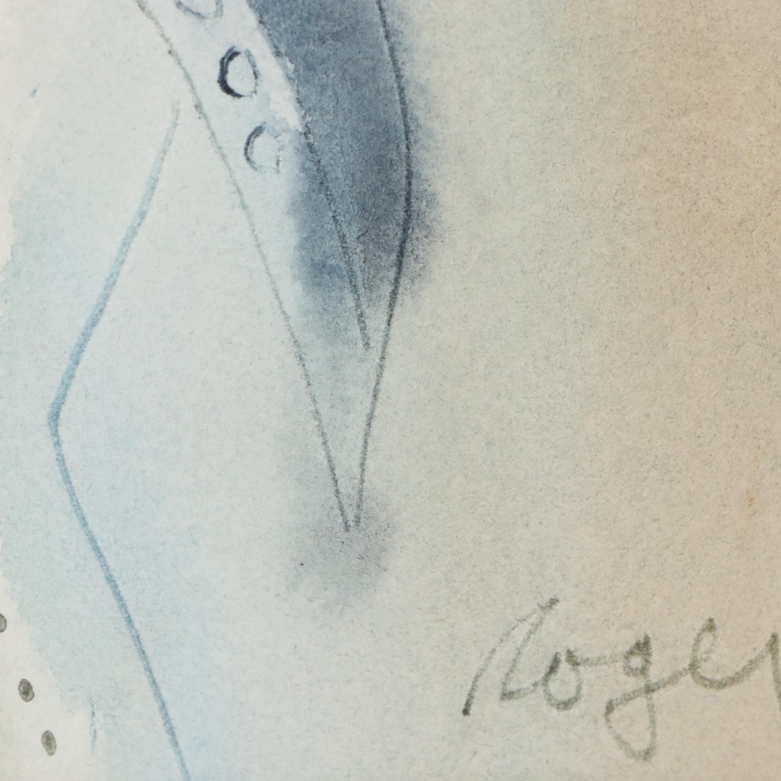 Roger Haas Watercolor Painting of Civil War Military Drummer, 20th Century