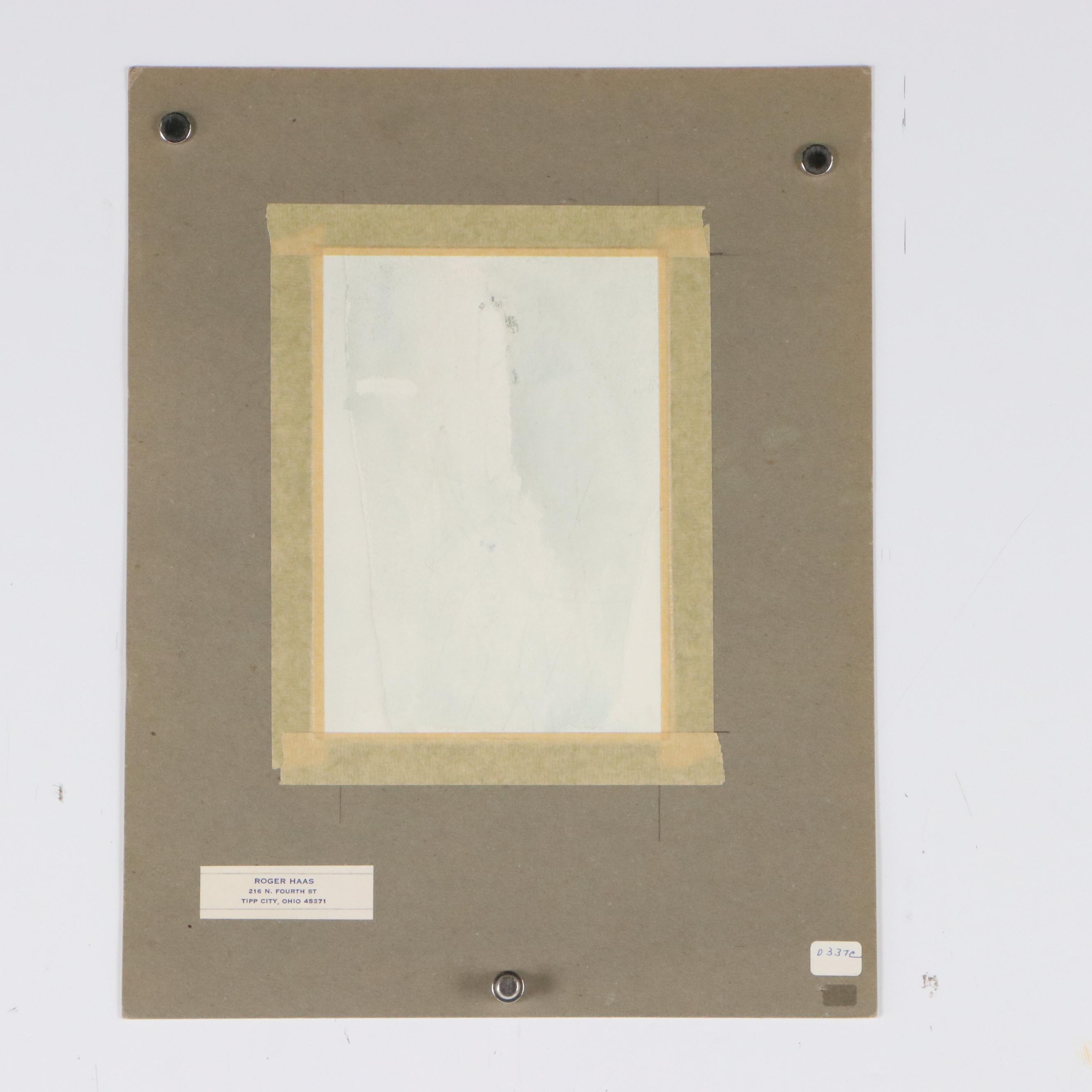 Roger Haas Watercolor Painting of Civil War Military Drummer, 20th Century