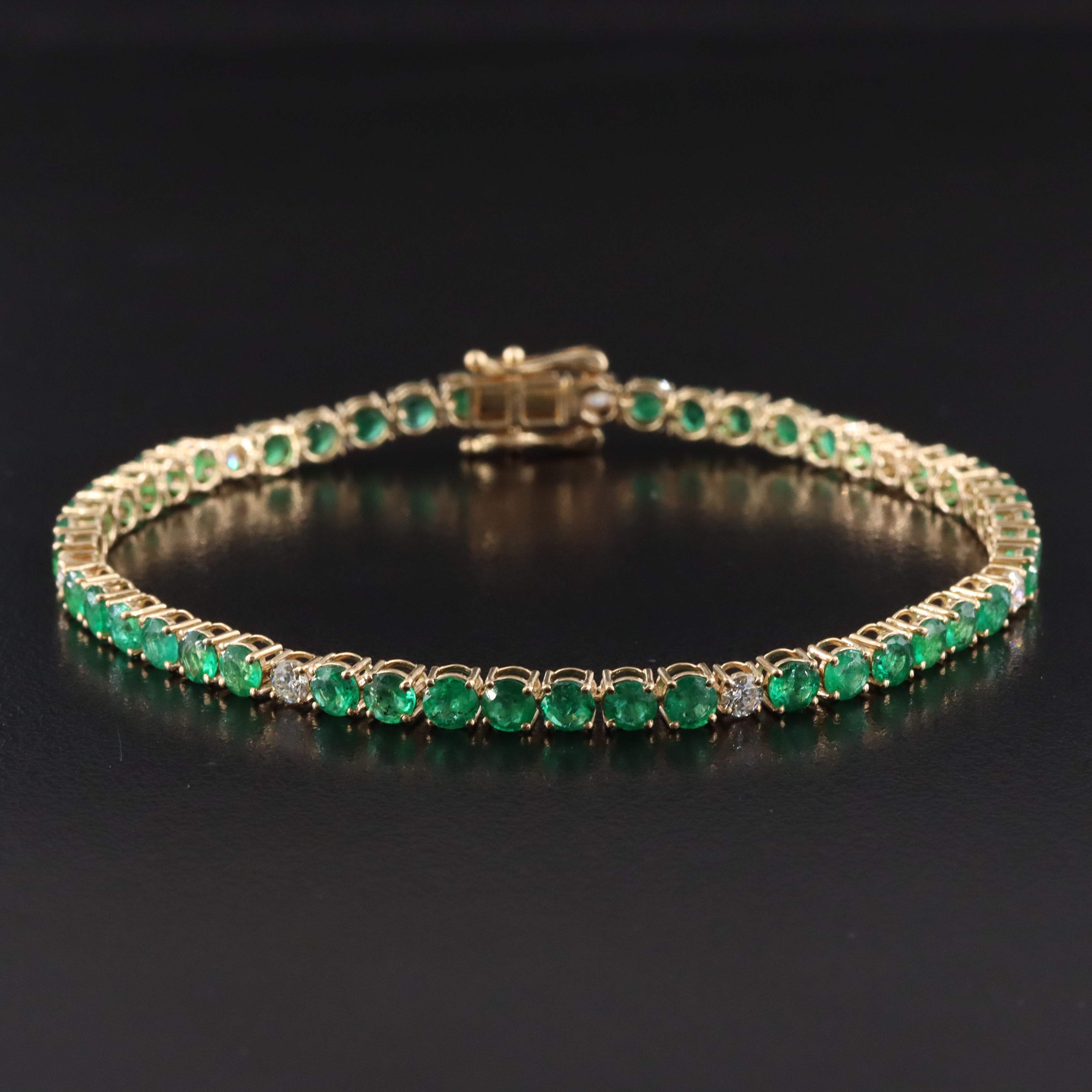18K 6.81 CTW Emerald and Diamond Bracelet