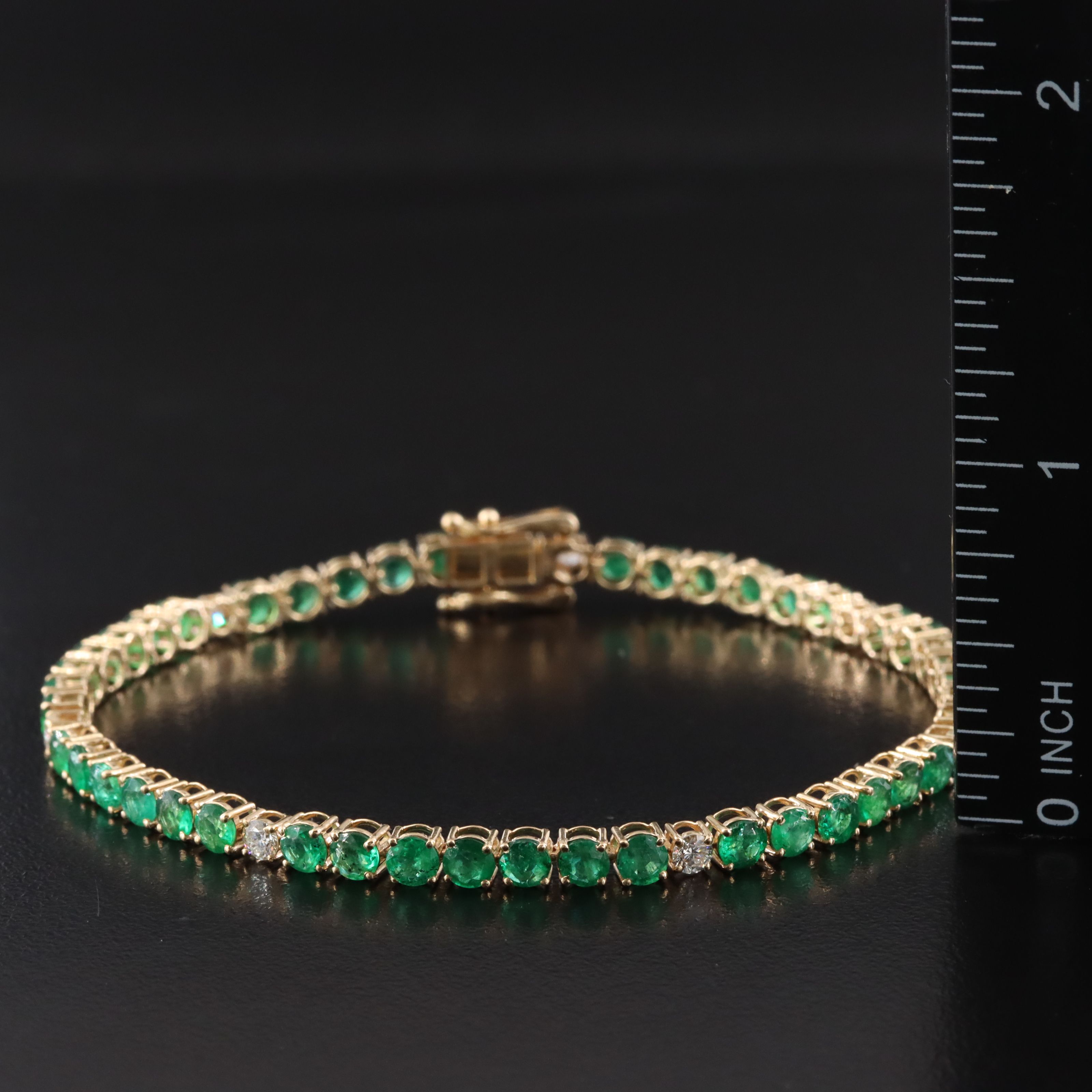 18K 6.81 CTW Emerald and Diamond Bracelet