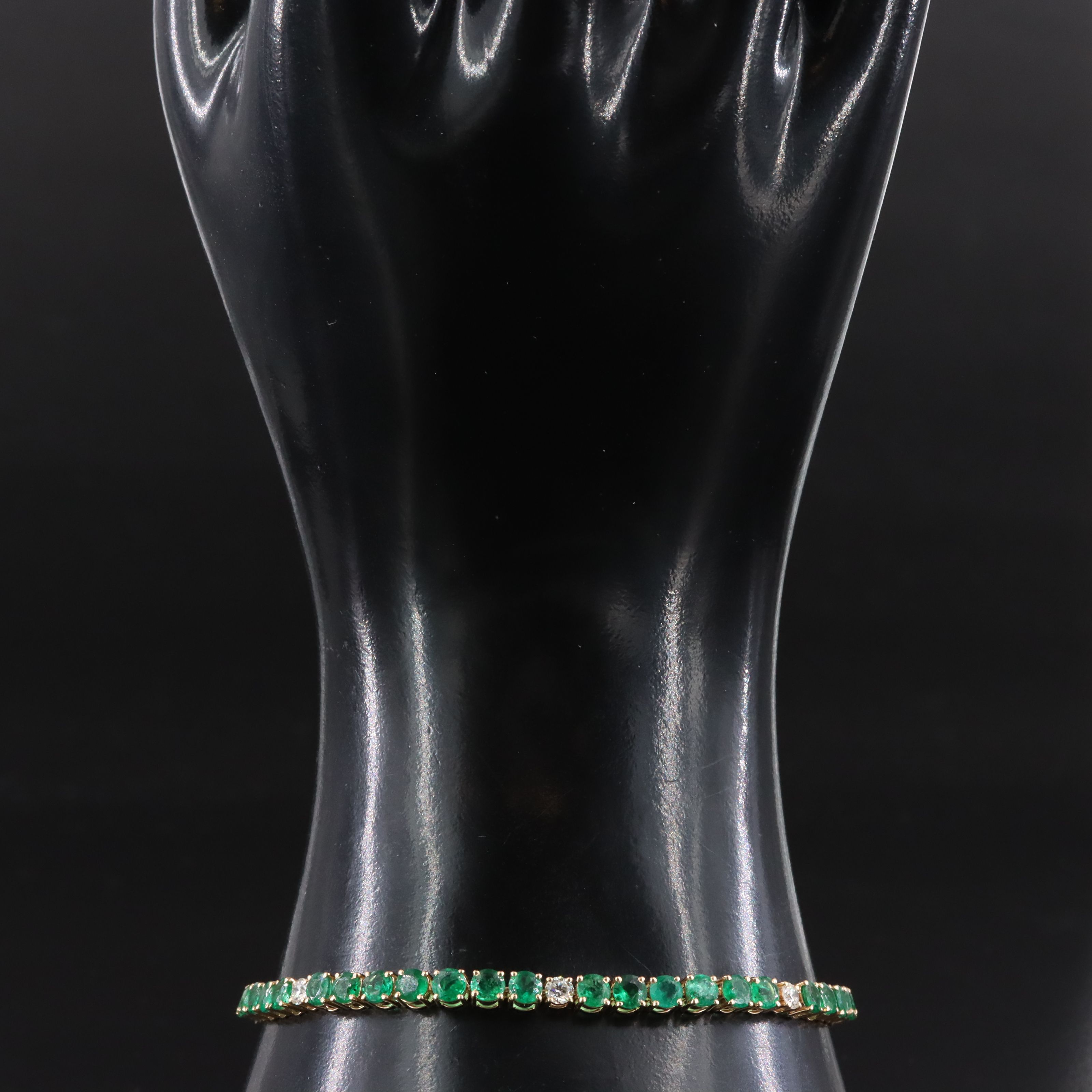 18K 6.81 CTW Emerald and Diamond Bracelet