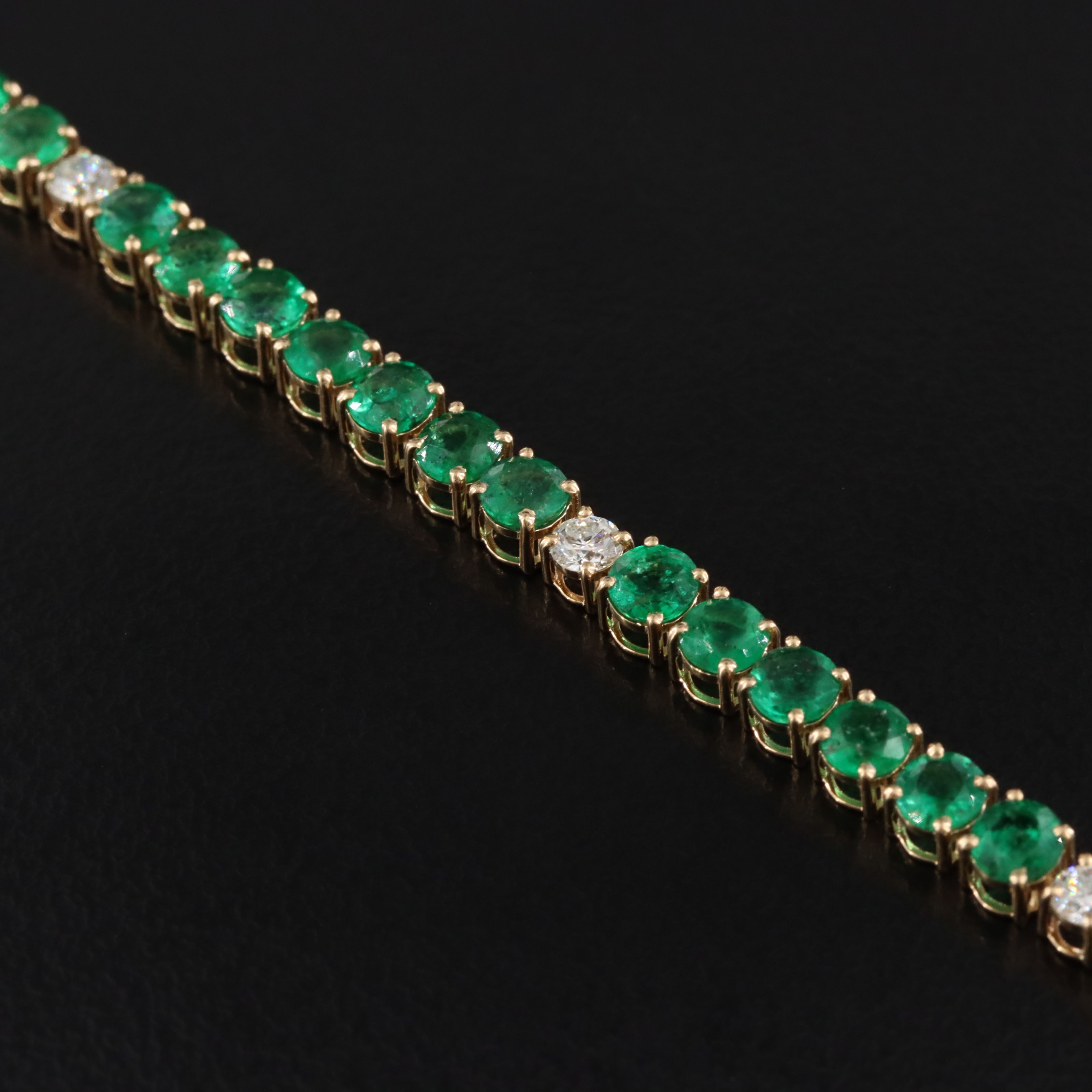 18K 6.81 CTW Emerald and Diamond Bracelet