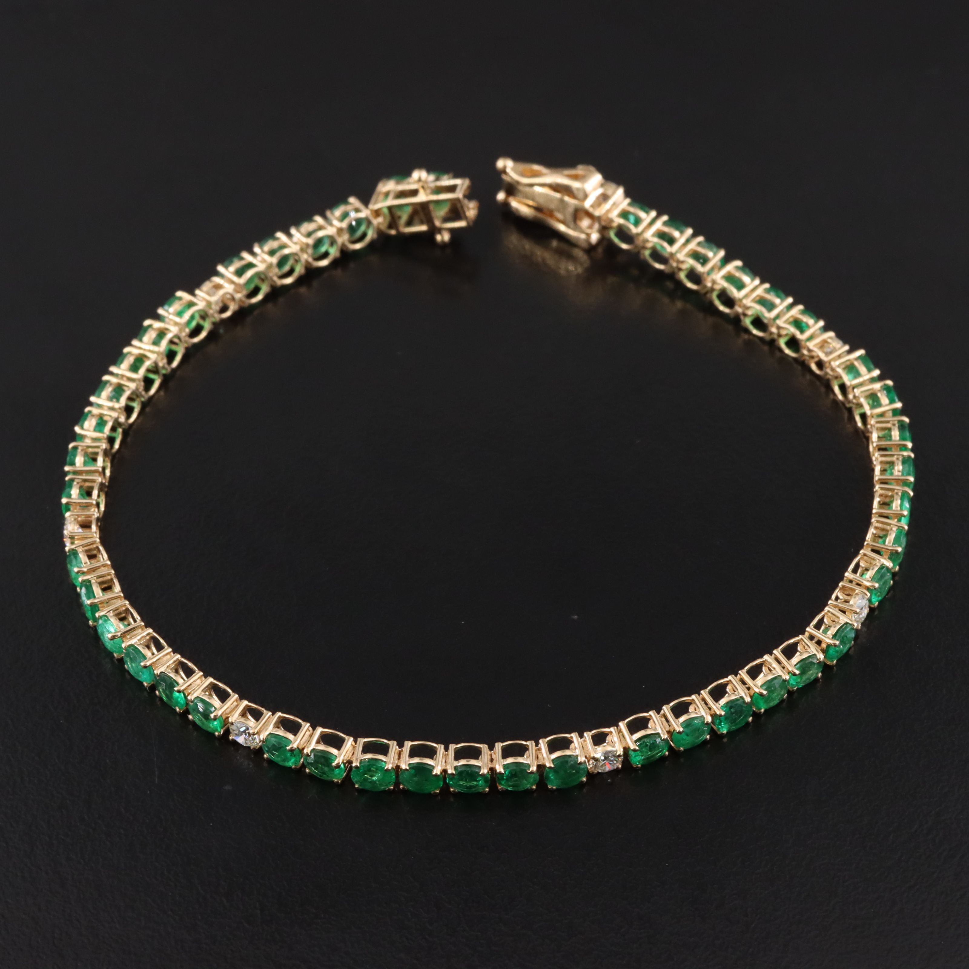 18K 6.81 CTW Emerald and Diamond Bracelet
